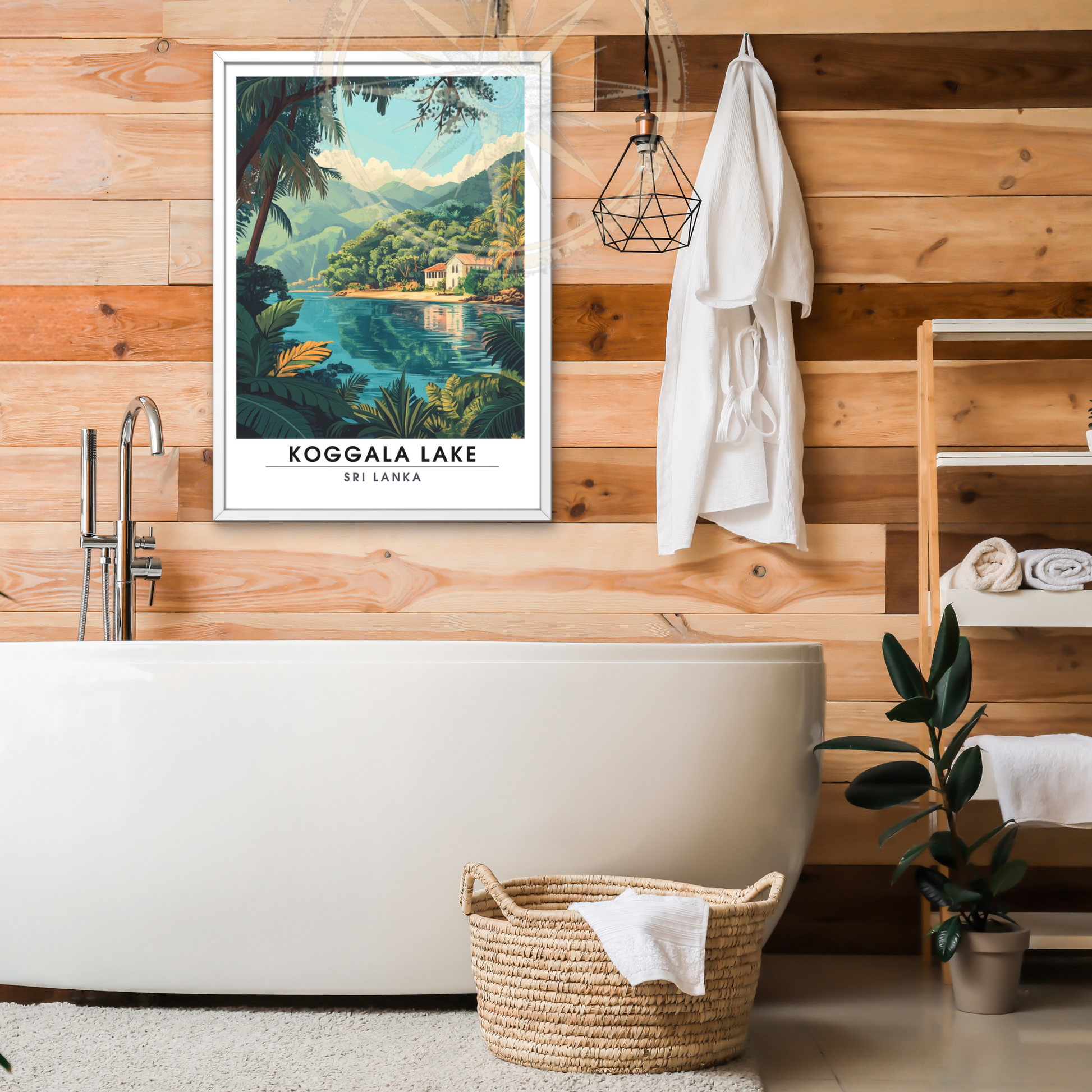 Affiche Lac Koggala | Poster de voyage Sri Lanka | Affiche Lac
