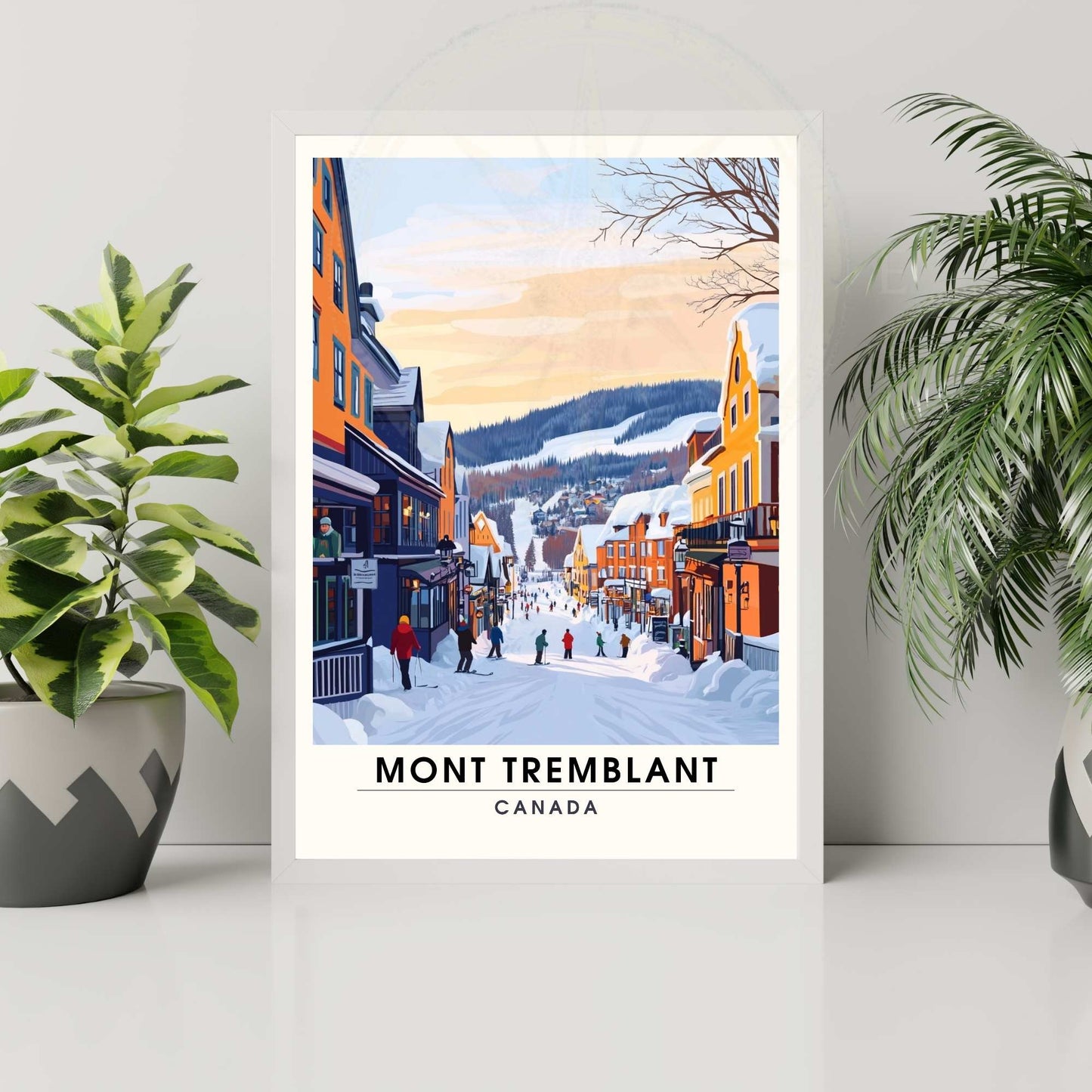 Affiche Mont-Tremblant, Canada | Impression Mont-Tremblant | Affiche Ski | Québec