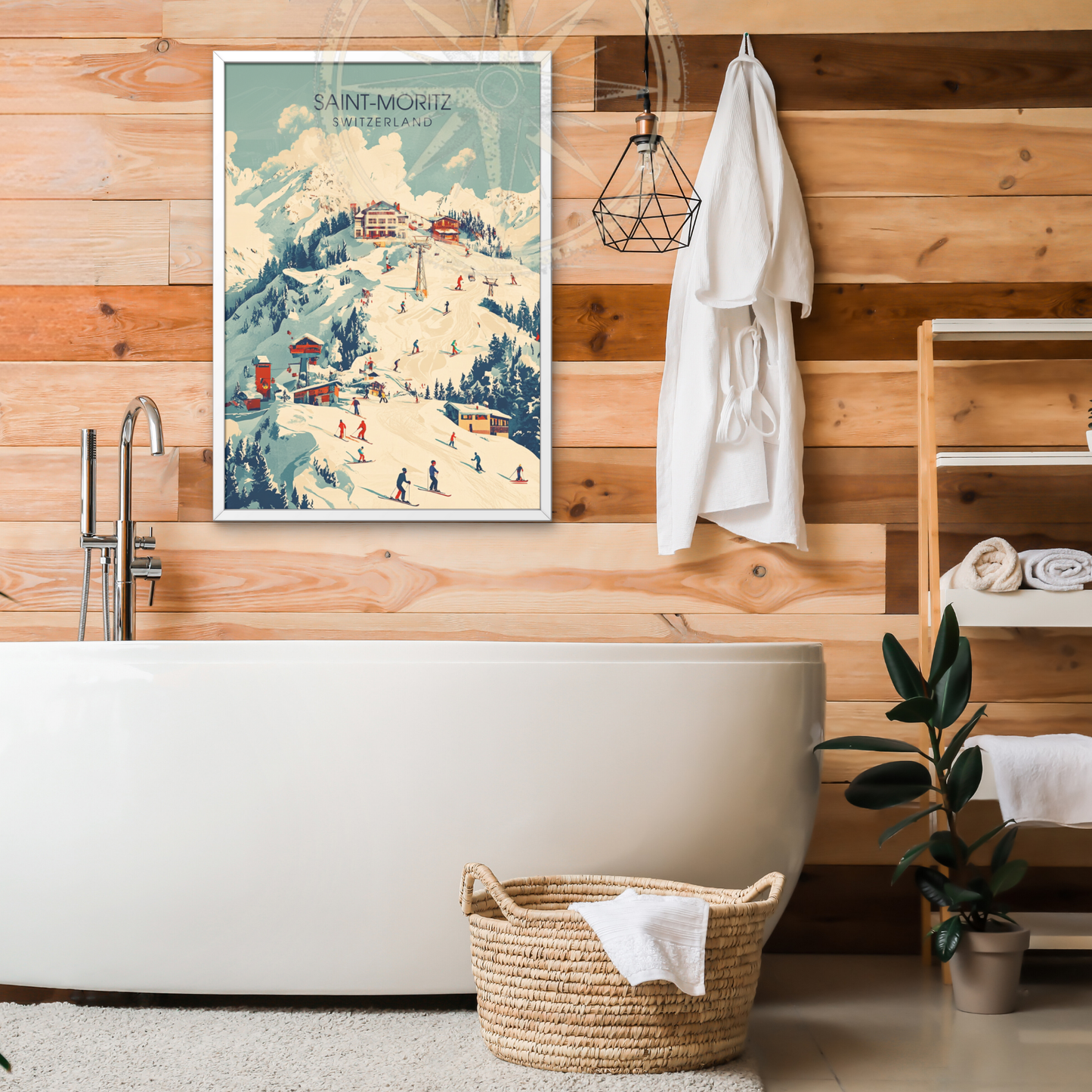 Affiche Saint-Moritz | Poster de voyage Suisse | Affiche Suisse