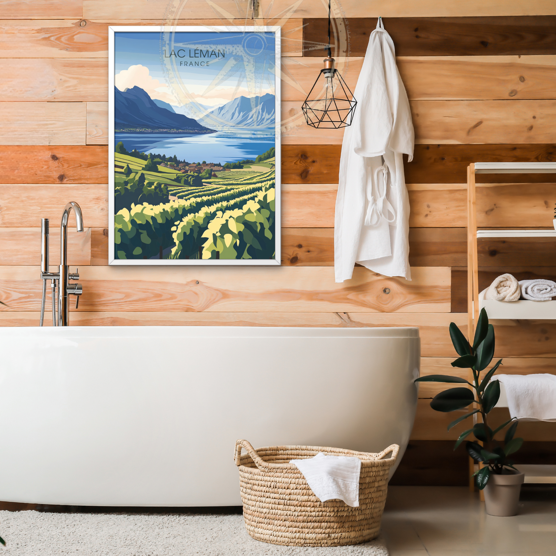 Affiche Lac Léman | Poster de voyage France | Affiche Lac