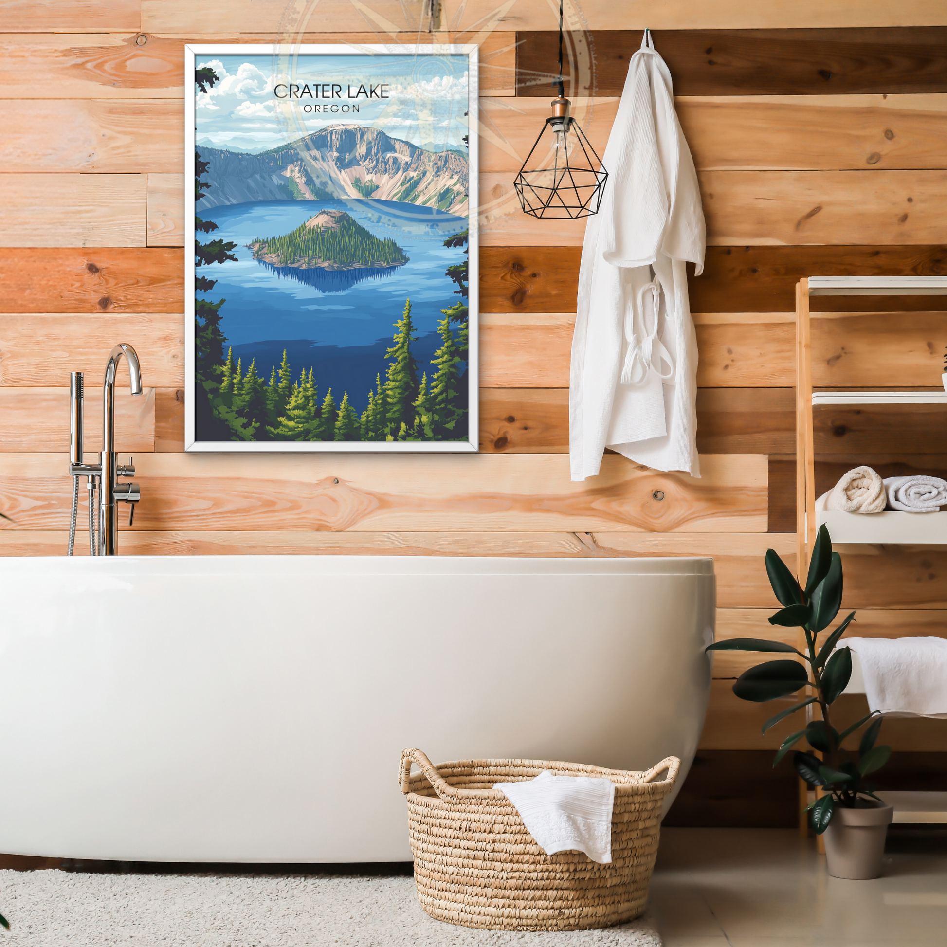 Affiche Lac Crater Oregon | Poster de voyage États-Unis | Affiche Lac