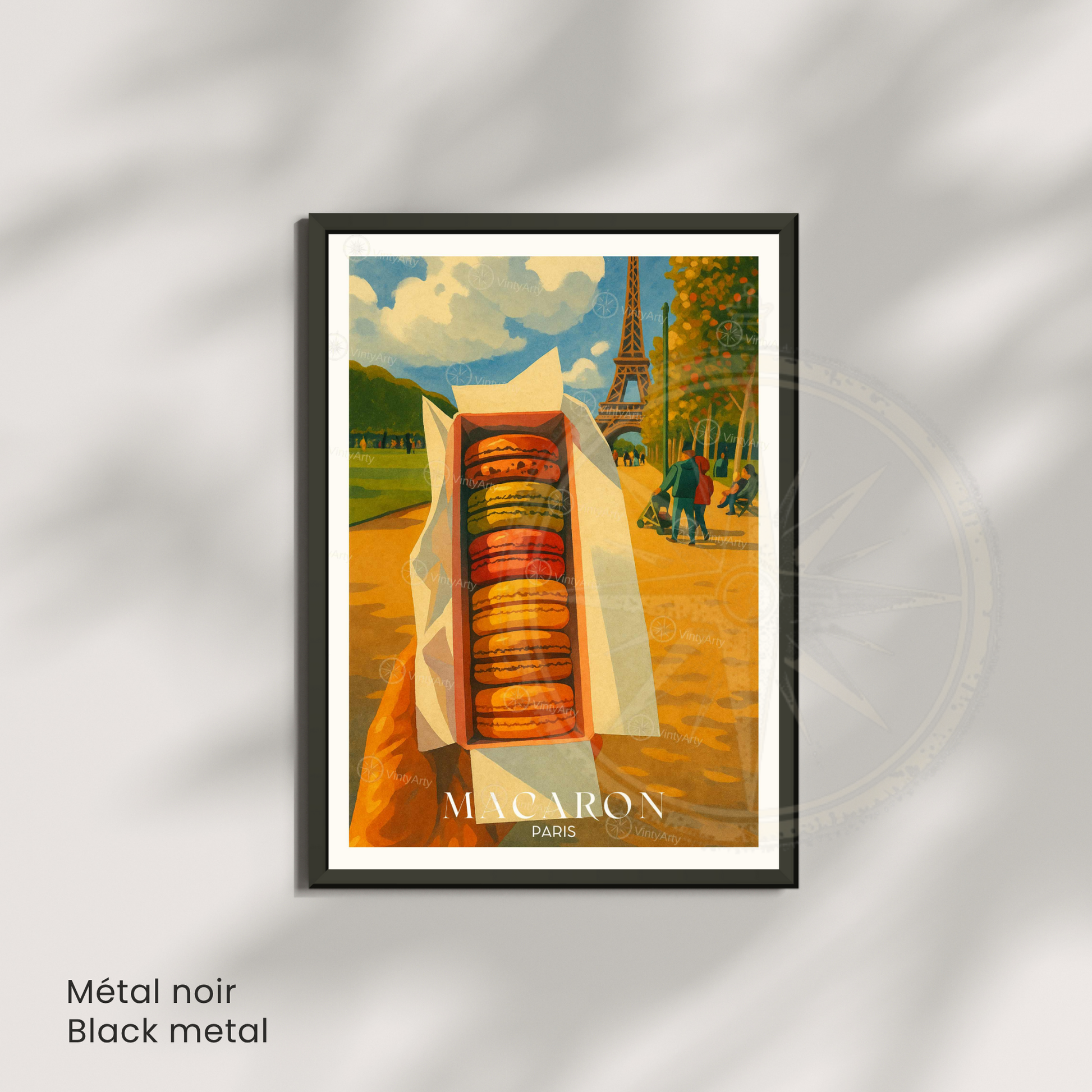 Affiche Paris | Impression de voyage macaron | Affiche France