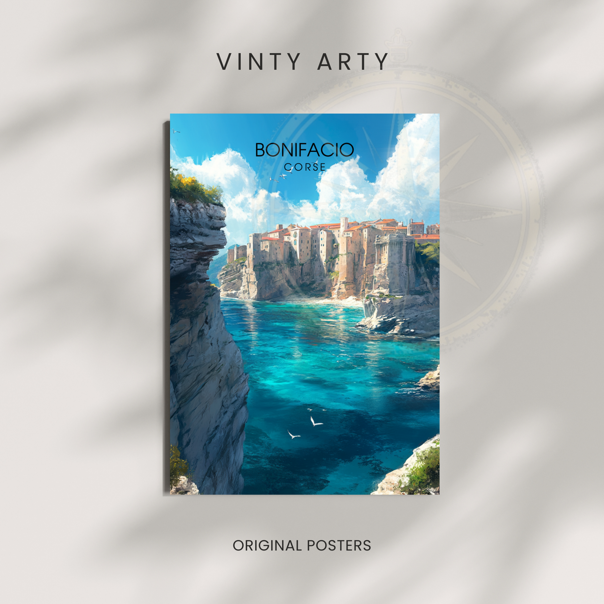 Affiche Bonifacio | Poster décoratif Corse | Affiche Corse