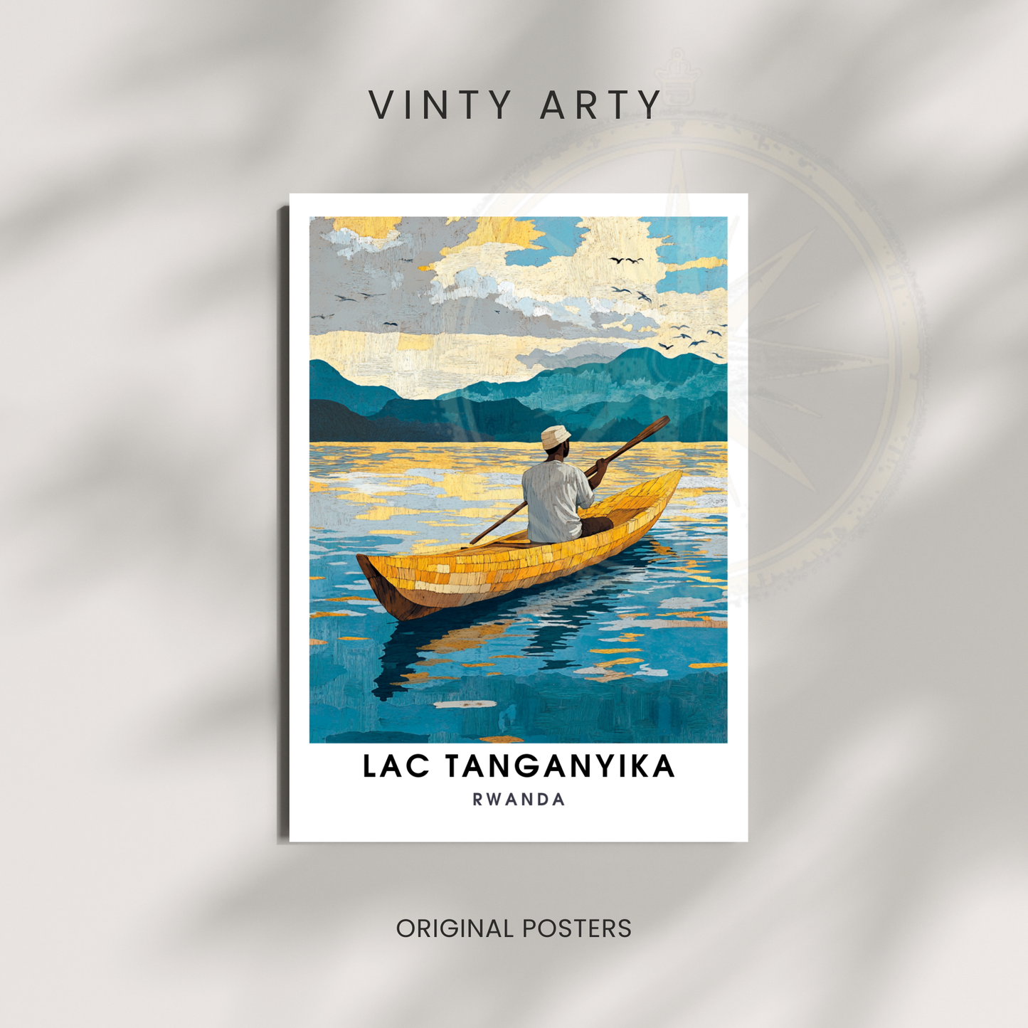 Affiche Lac Tanganyika | Impression de voyage Rwanda | Affiche Lac