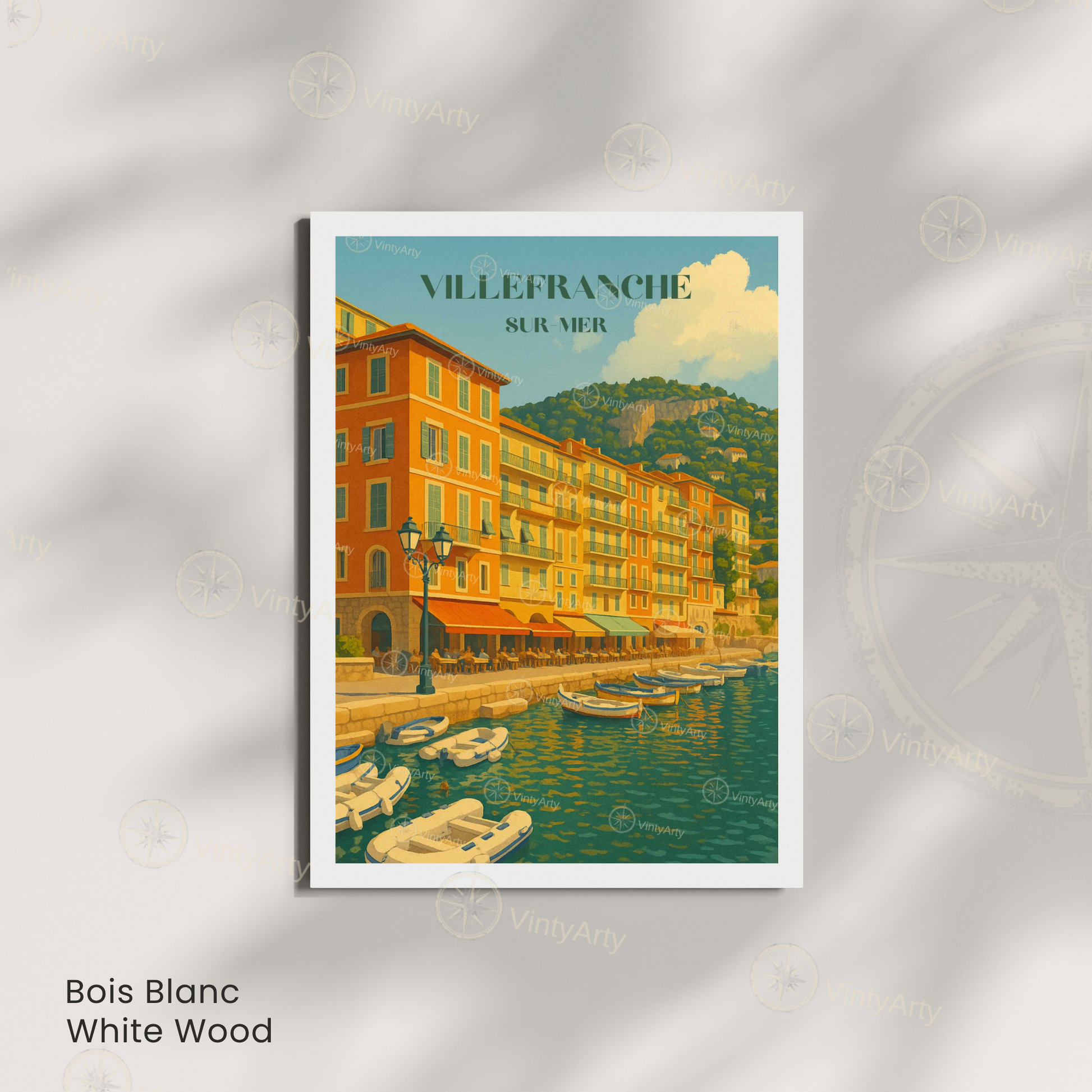 Affiche Villefranche-sur-Mer | Impression artistique France | Affiche Côte d'Azur