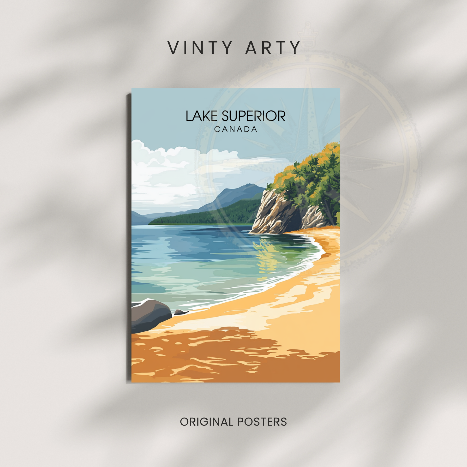 Affiche Lac Supérieur | Impression de voyage Canada | Affiche Lac