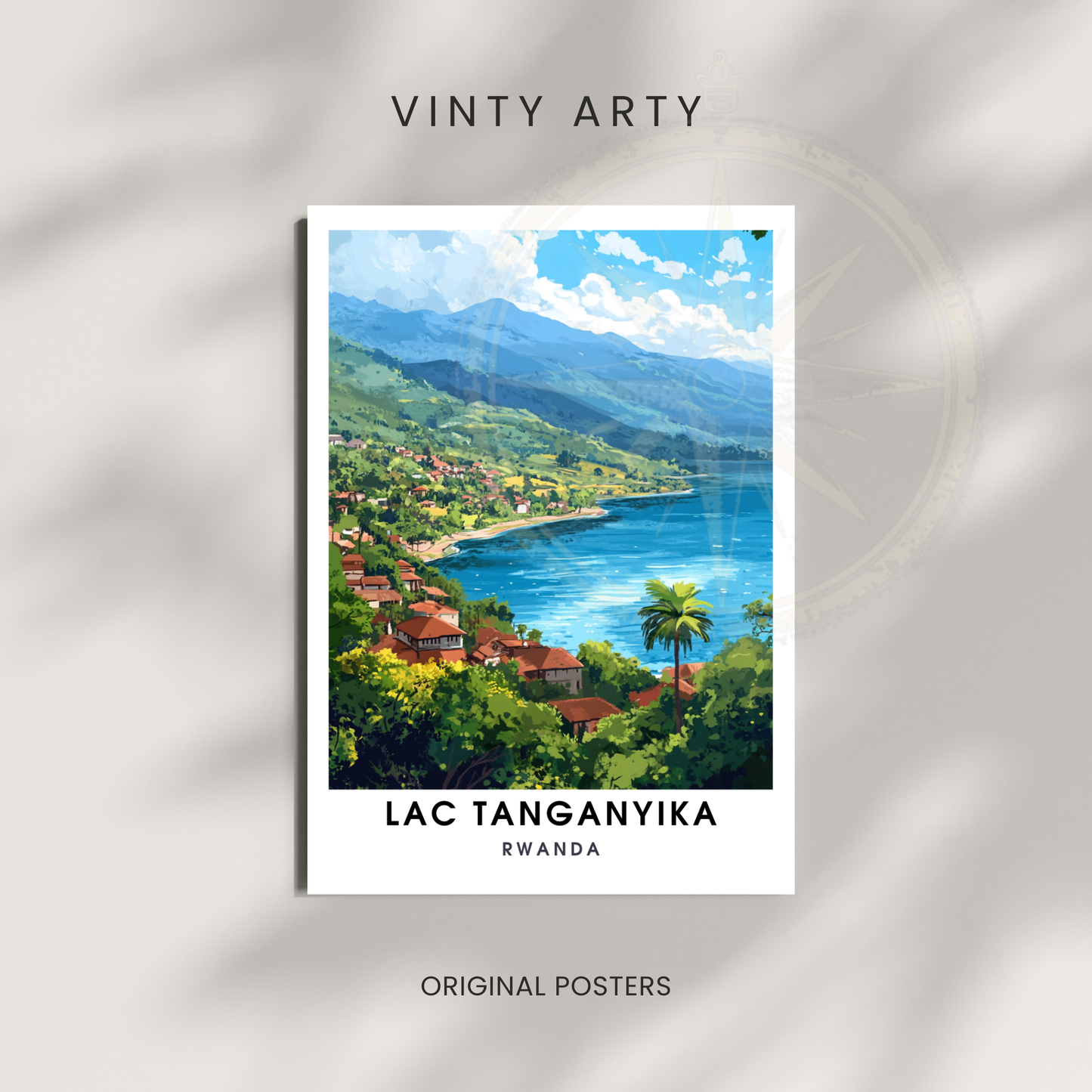 Affiche Lac Tanganyika | Impression Rwanda | Affiche Lac