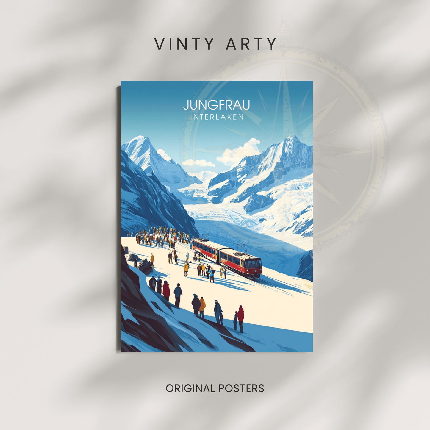 Affiche Jungfrau Interlaken | Impression de voyage Suisse | Affiche Suisse