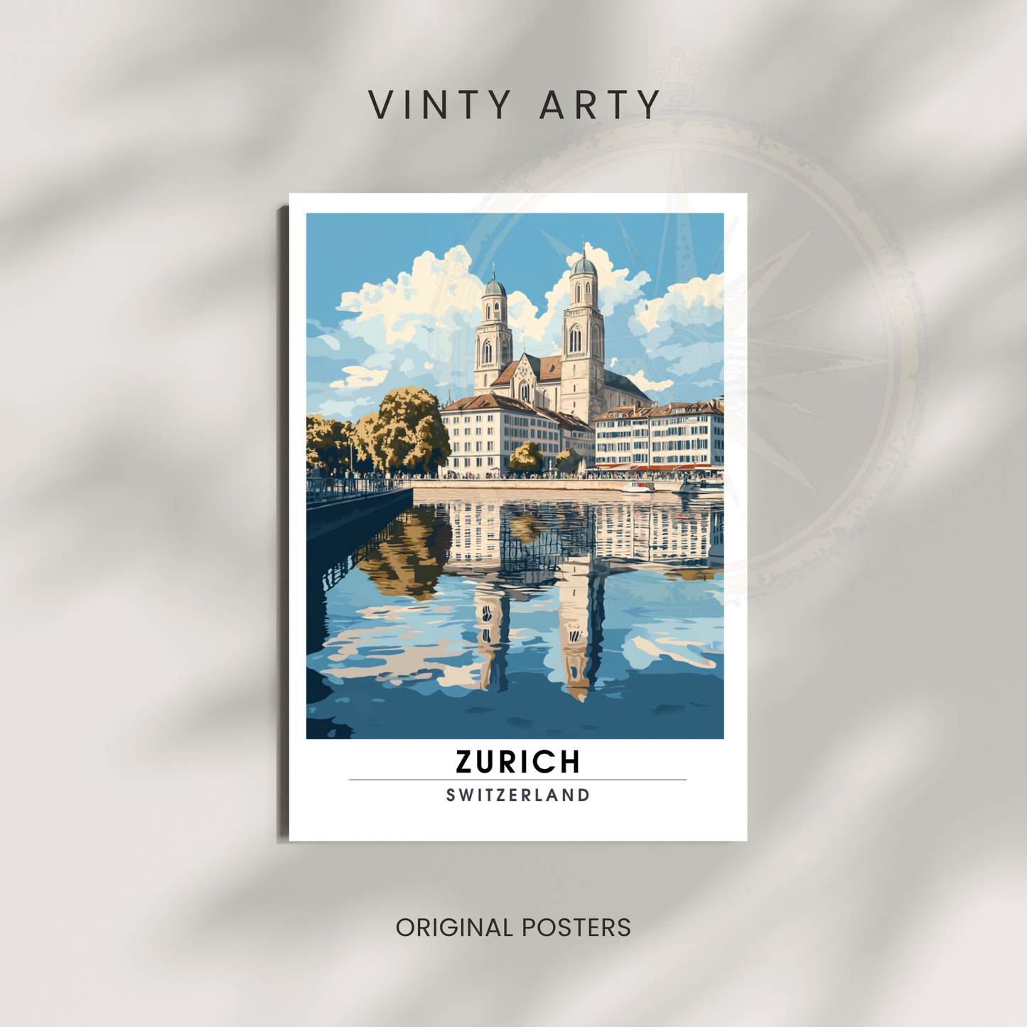 Affiche Zurich | Poster décoratif Suisse | Affiche Suisse