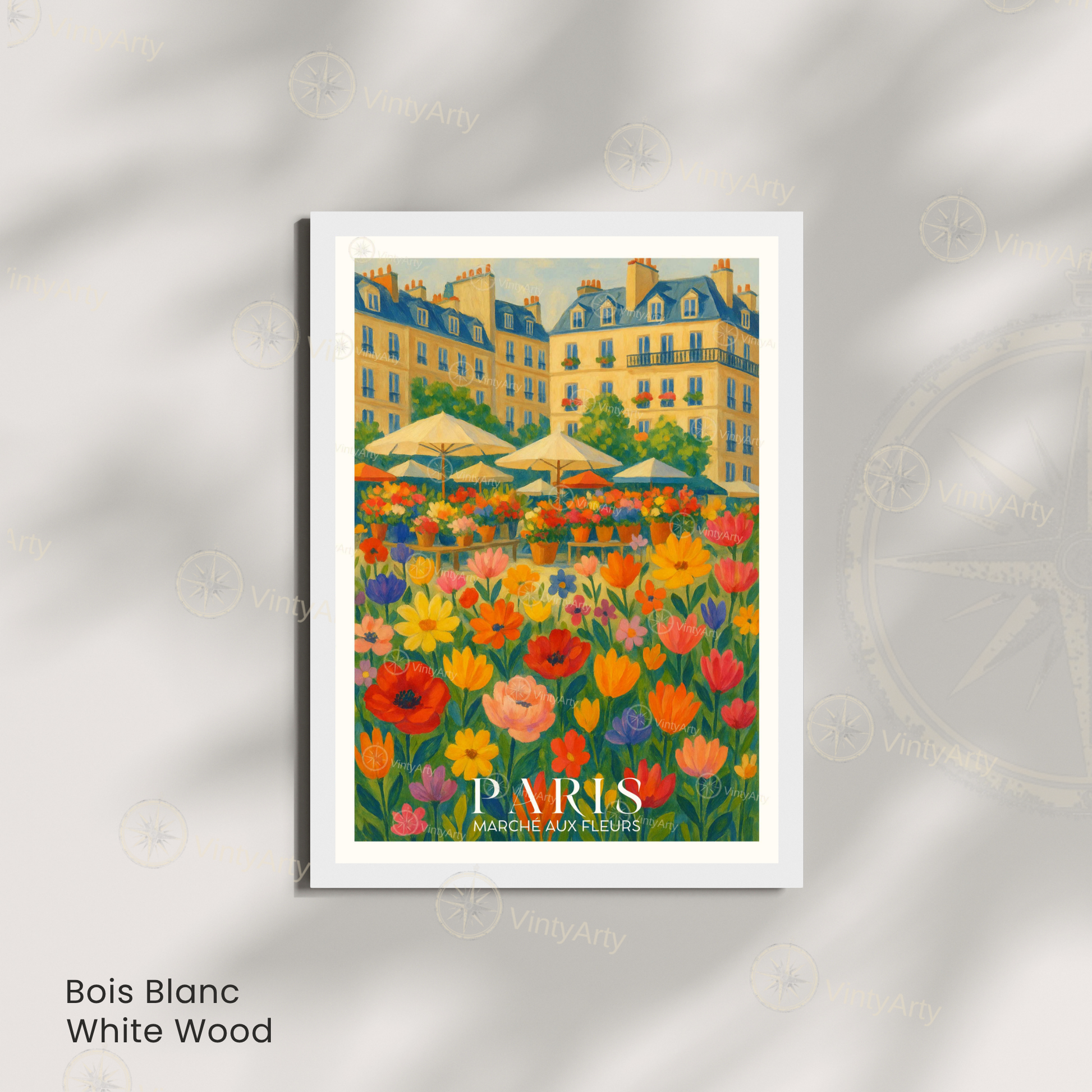 Affiche Paris | Poster décoratif France | Affiche Marché aux fleurs