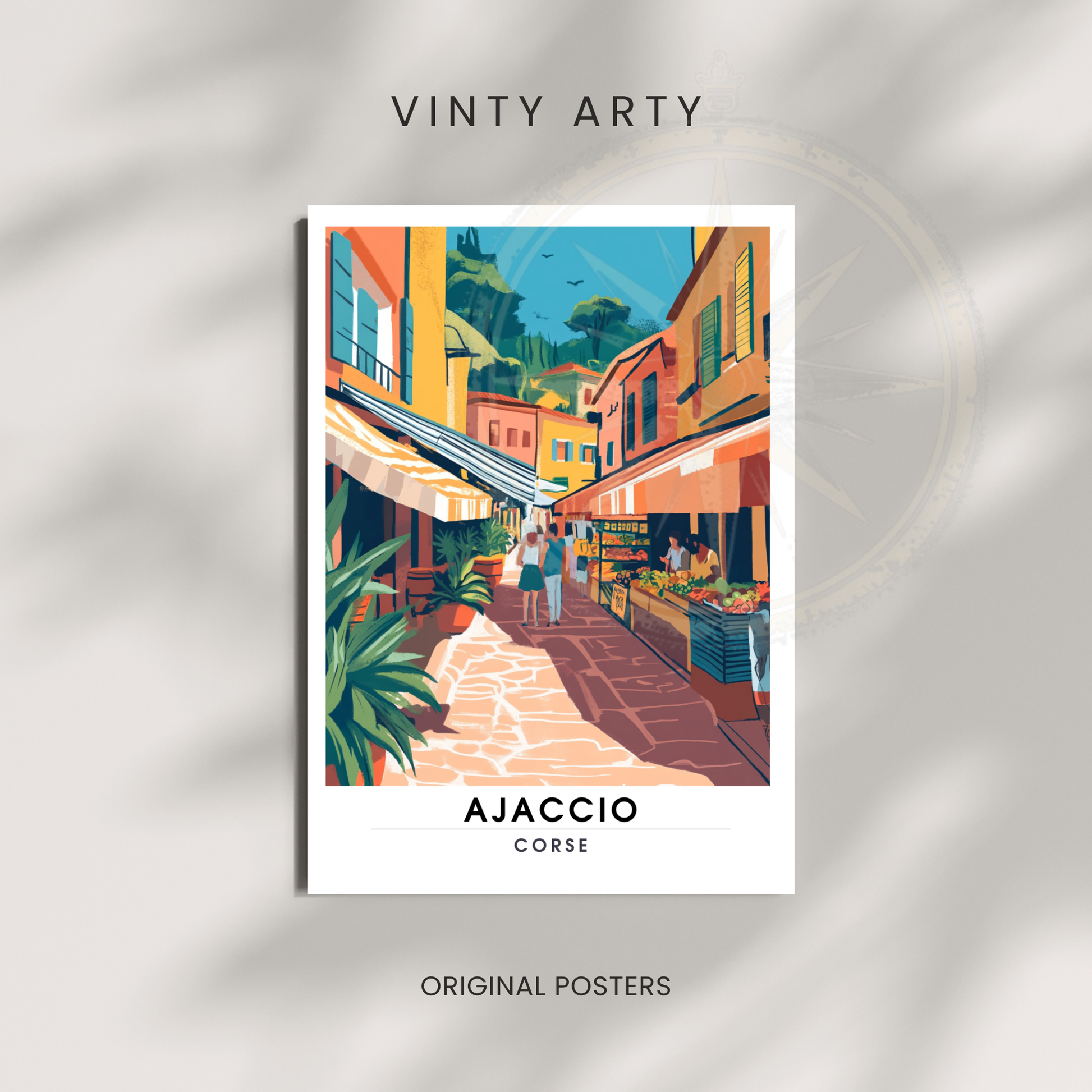 Affiche Ajaccio | Poster de voyage Corse | Affiche Corse