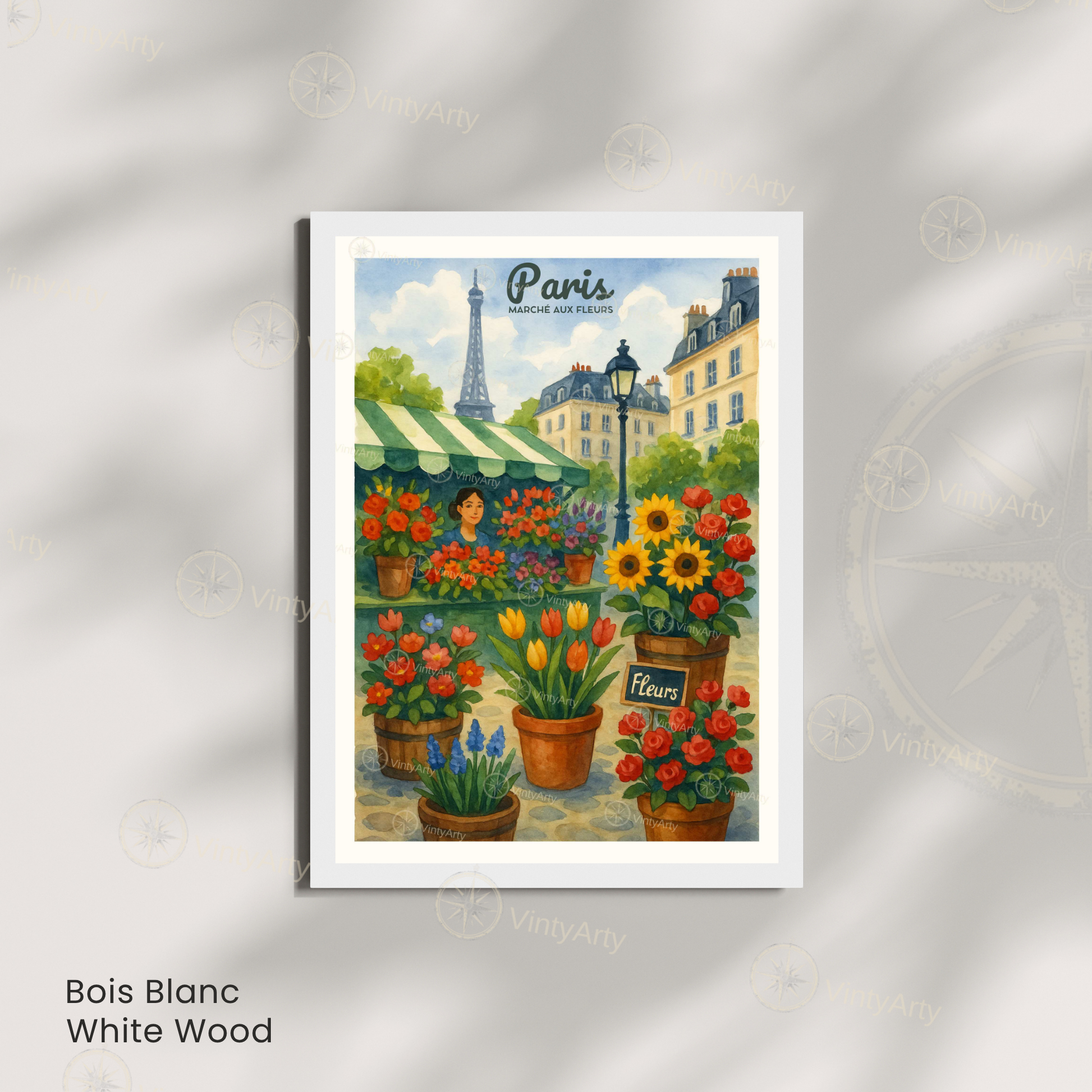 Affiche Paris | Impression France | Affiche Marché aux fleurs