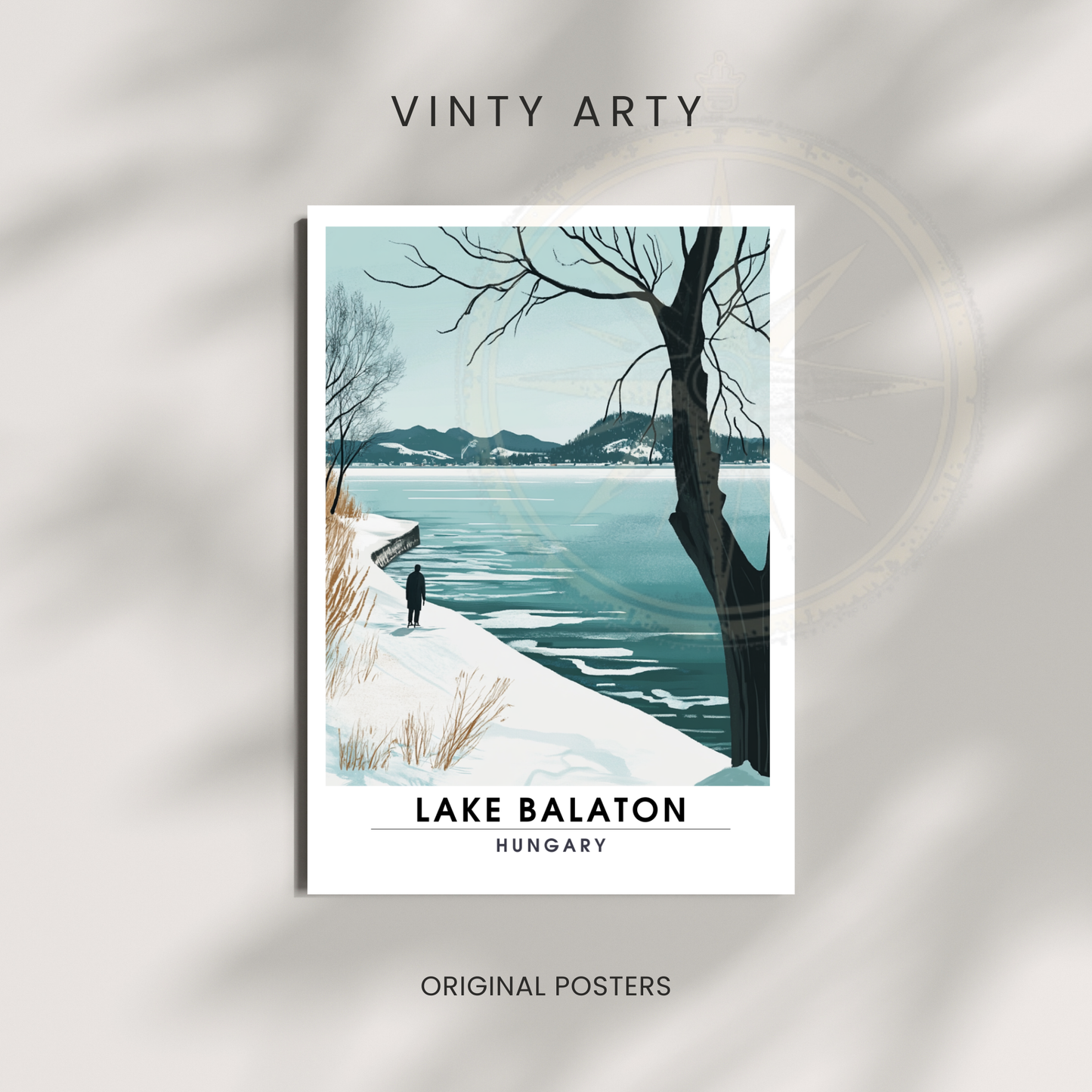 Affiche lac Balaton | Impression Hongrie | Affiche Lac