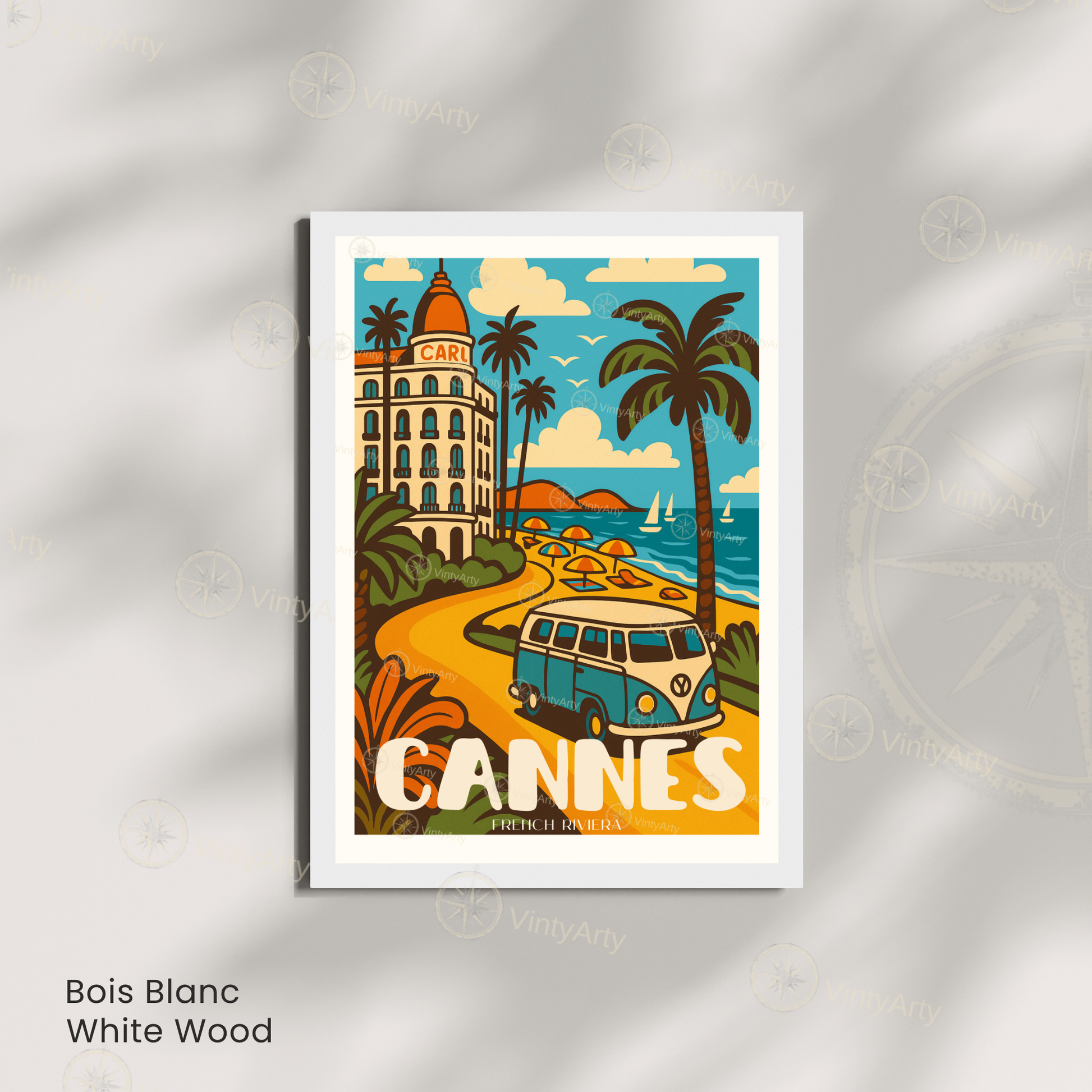 Affiche Cannes | Poster de voyage French Riviera | Affiche France