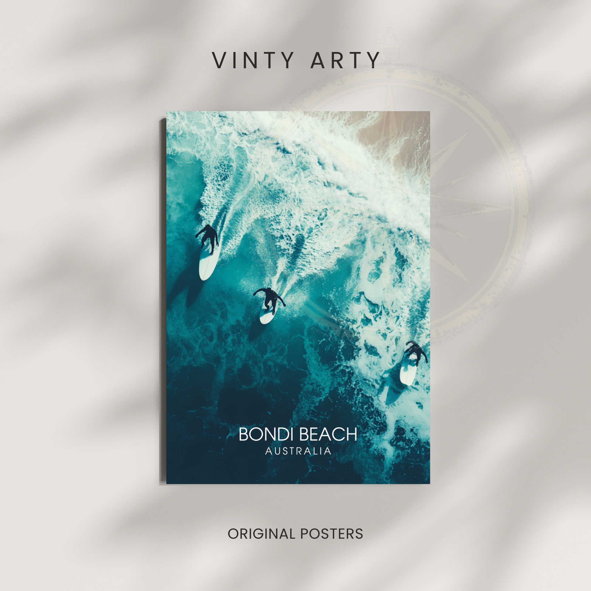 Affiche Plage de Bondi | Impression de voyage Australie | Affiche Australie