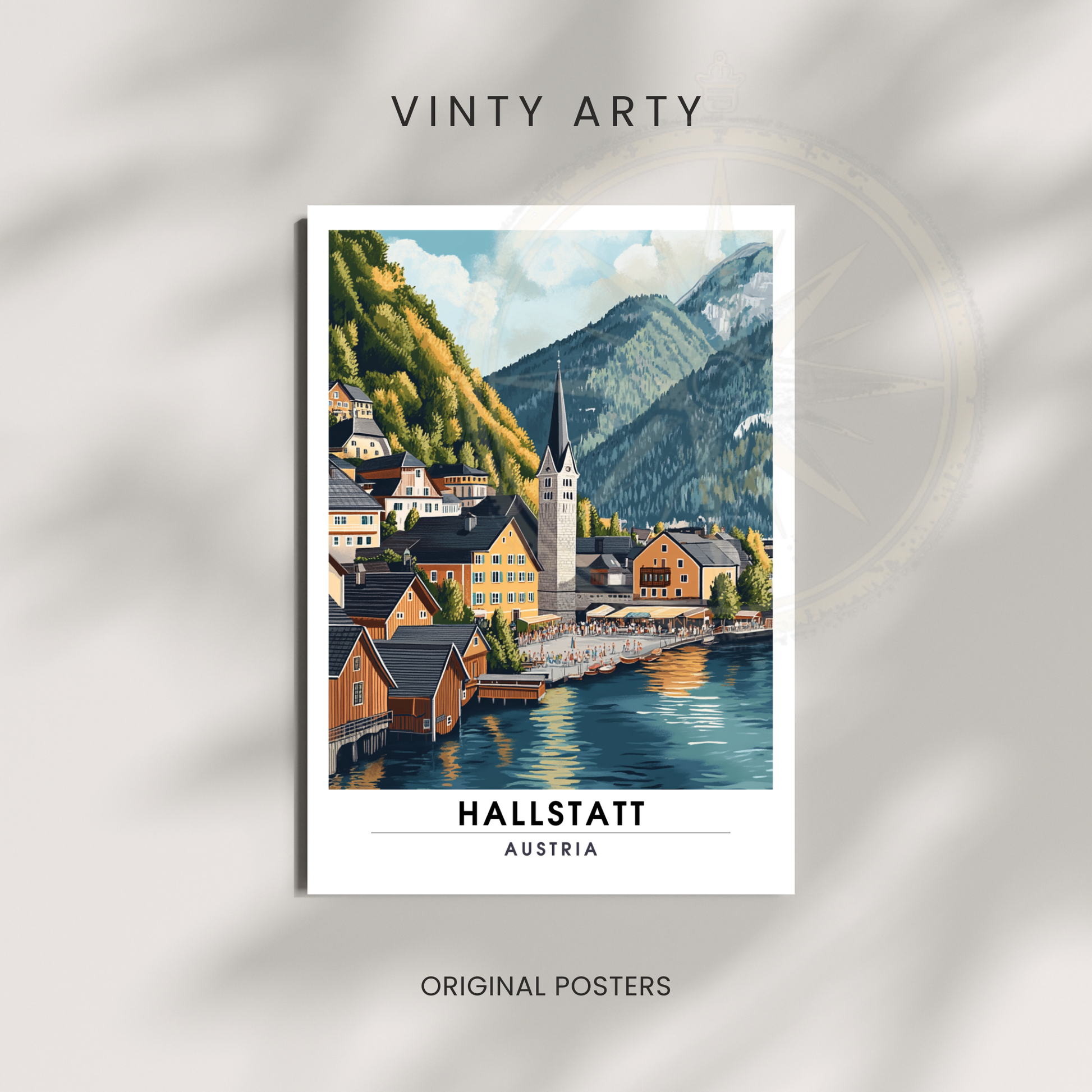 Affiche Hallstatt | Poster décoratif Autriche | Affiche Autriche