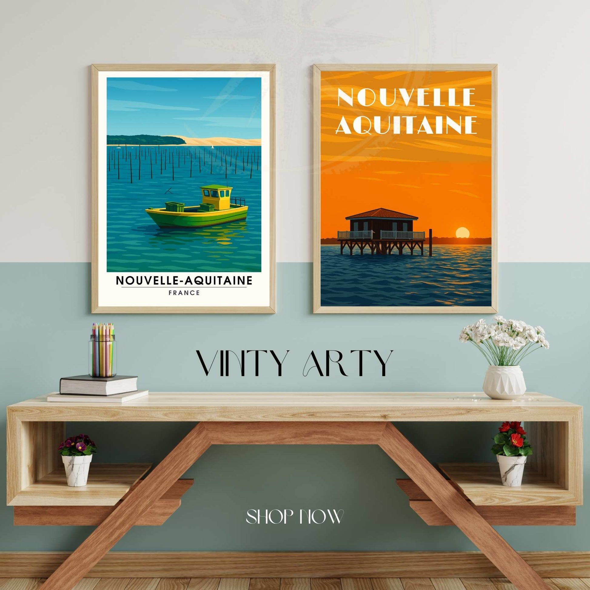 Affiche Nouvelle Aquitaine | Cap Ferret | Affiche de voyage France