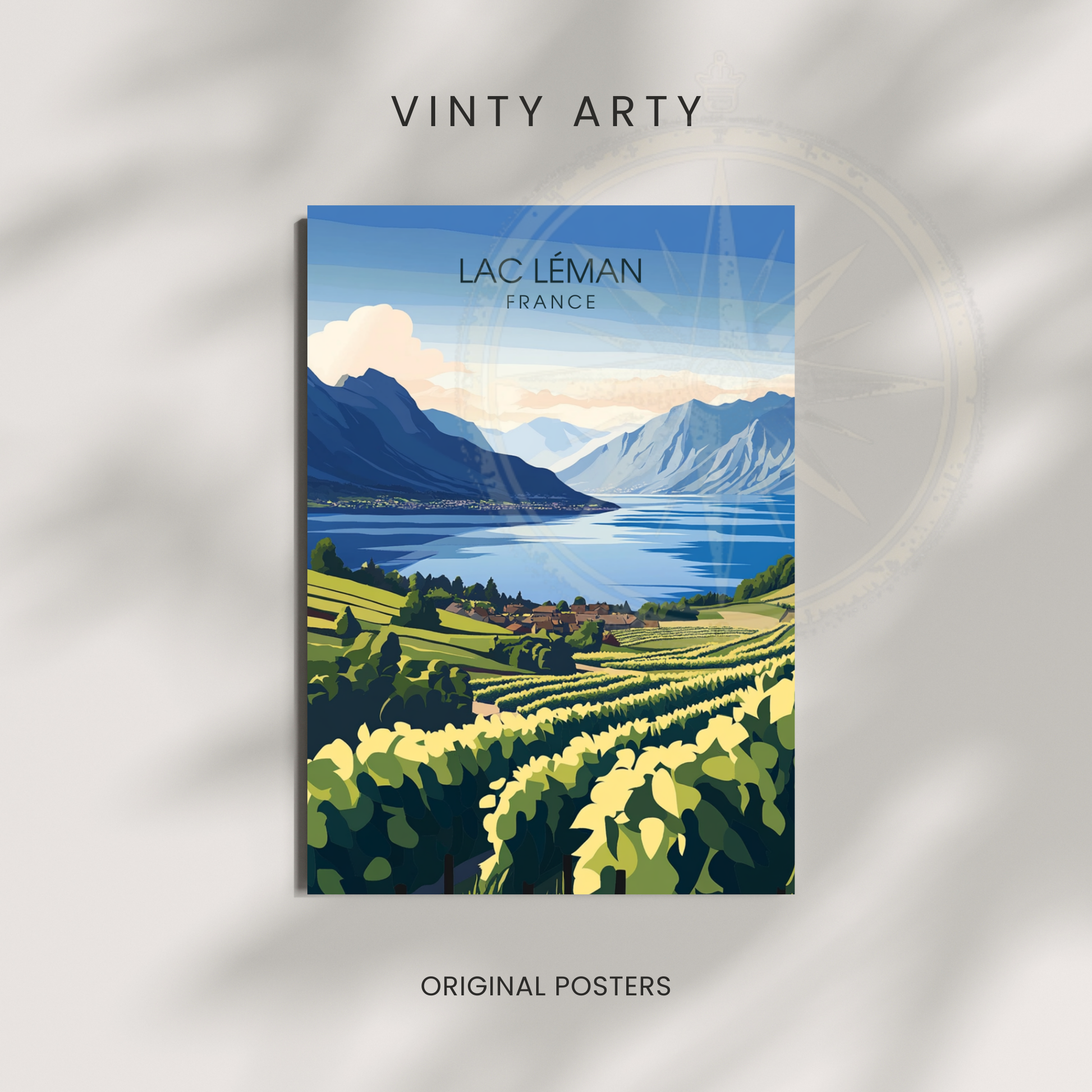 Affiche Lac Léman | Poster de voyage France | Affiche Lac