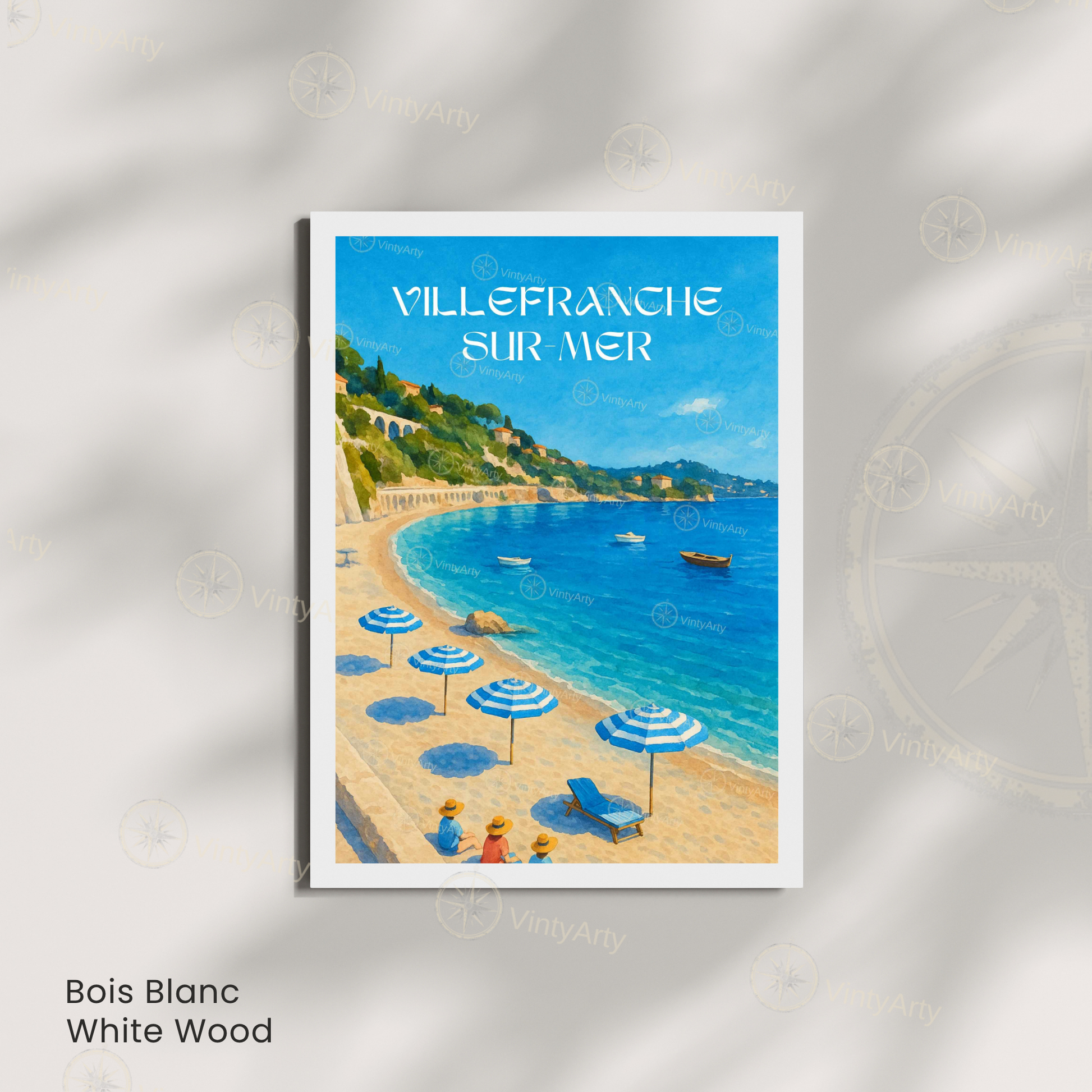 Affiche Villefranche-sur-Mer | Poster de voyage France | Affiche Côte d'Azur