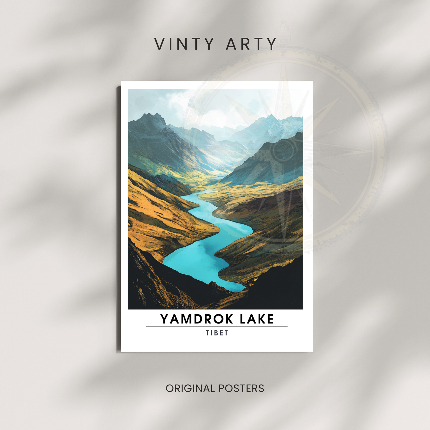 Affiche Lac Yamdrok | Impression de voyage Tibet | Affiche Lac