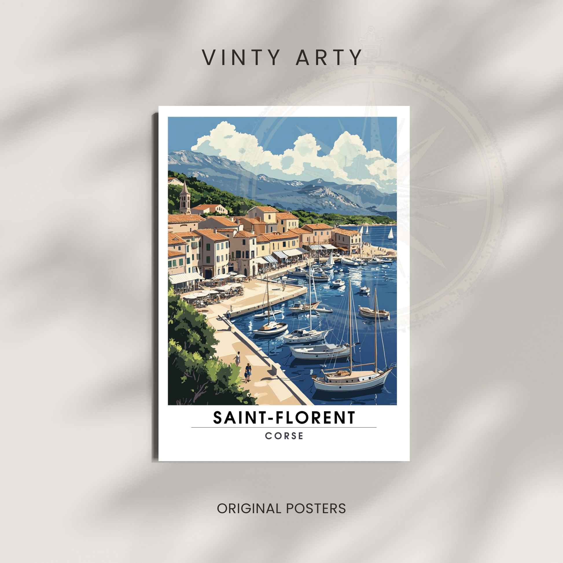 Affiche Saint Florent | Poster de voyage Corse | Affiche Corse
