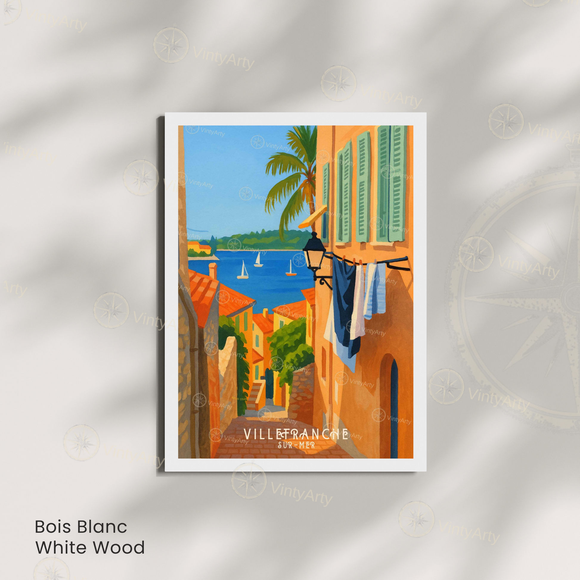 Affiche Villefranche-sur-Mer | Poster Art France | Affiche Côte d'Azur