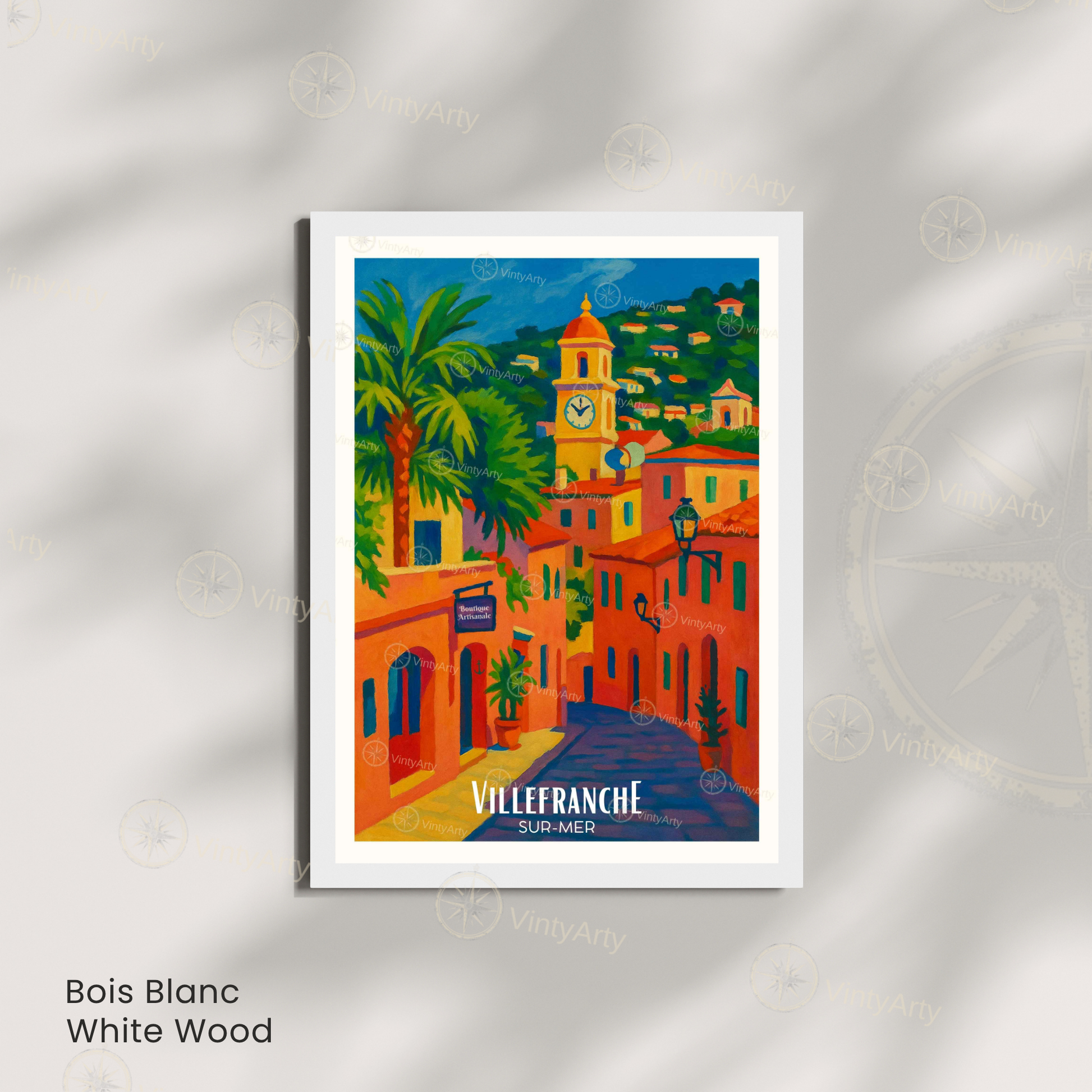 Affiche Villefranche-sur-Mer | Poster France | Affiche Côte d'Azur