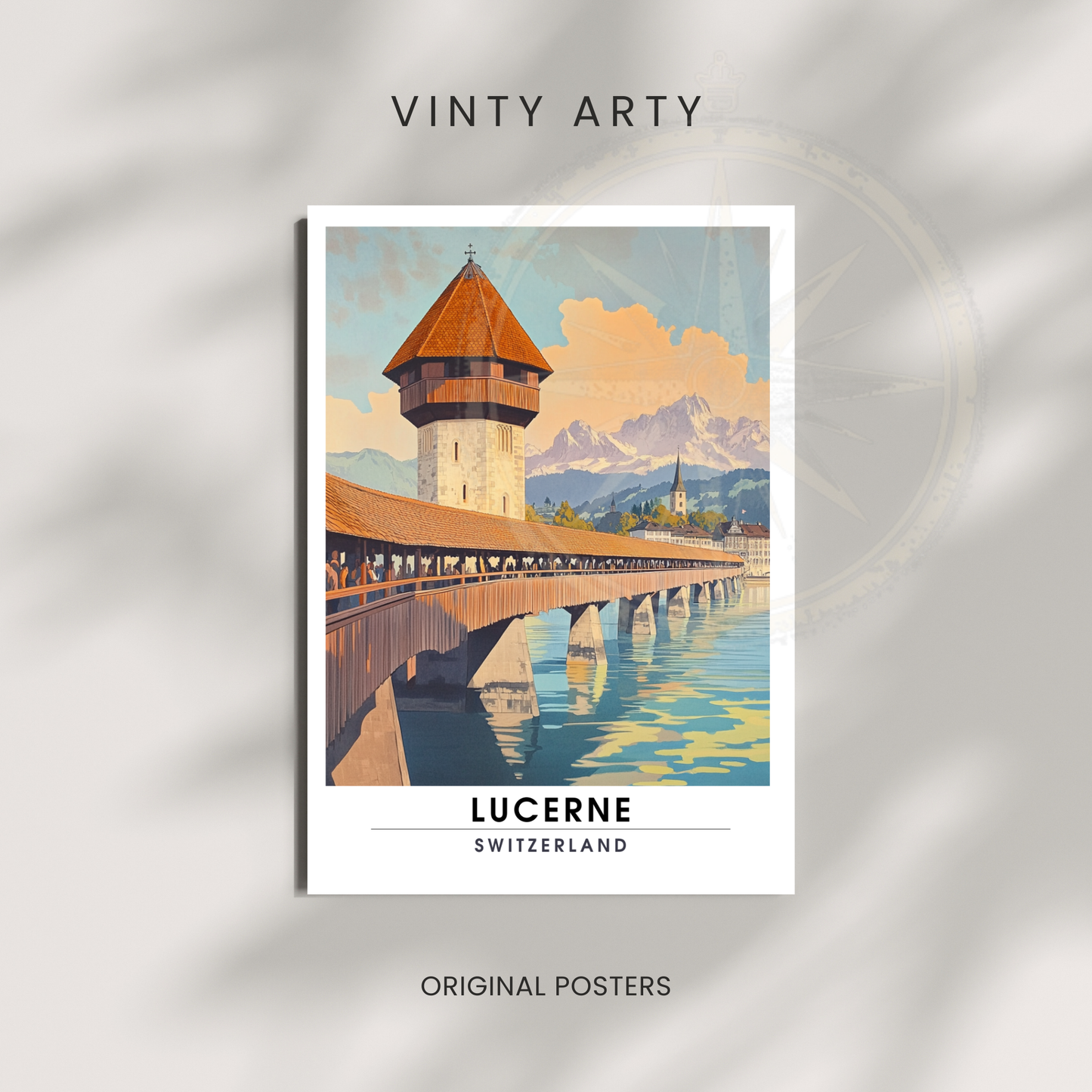 Affiche Lucerne | Poster de voyage Suisse | Affiche Suisse