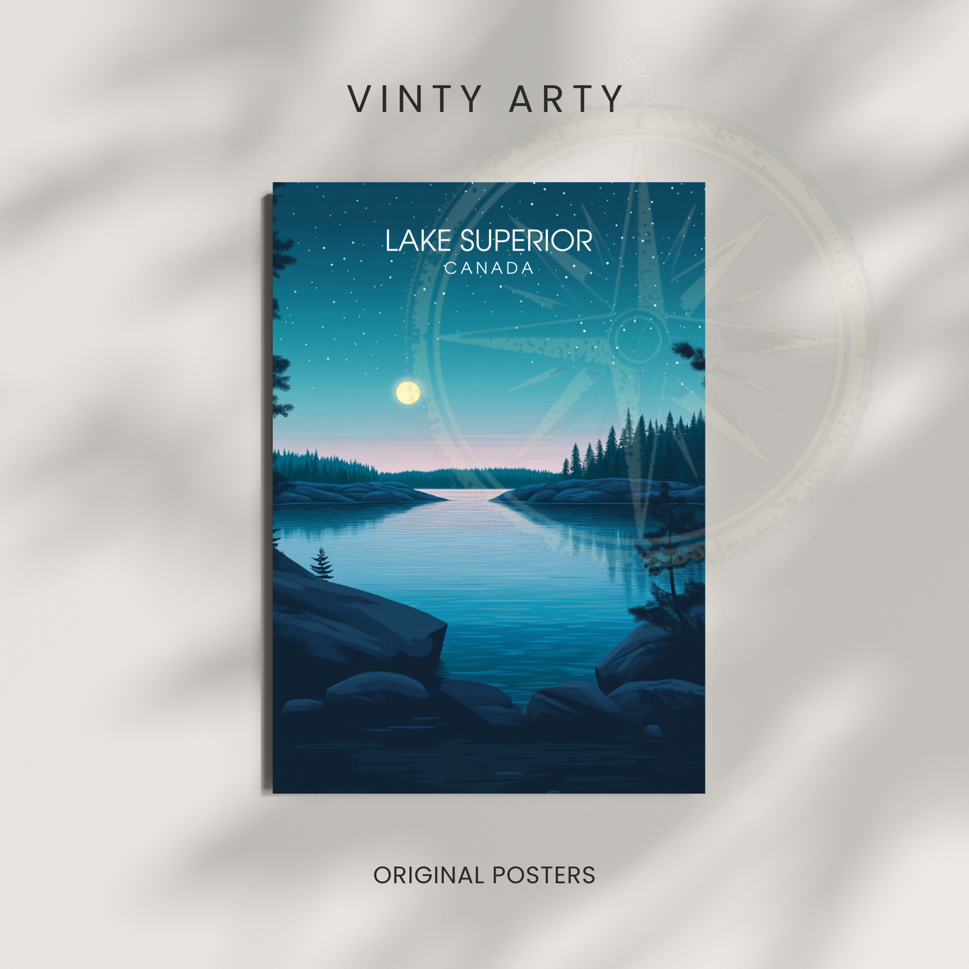 Affiche Lac Supérieur | Poster de voyage Canada | Affiche Lac