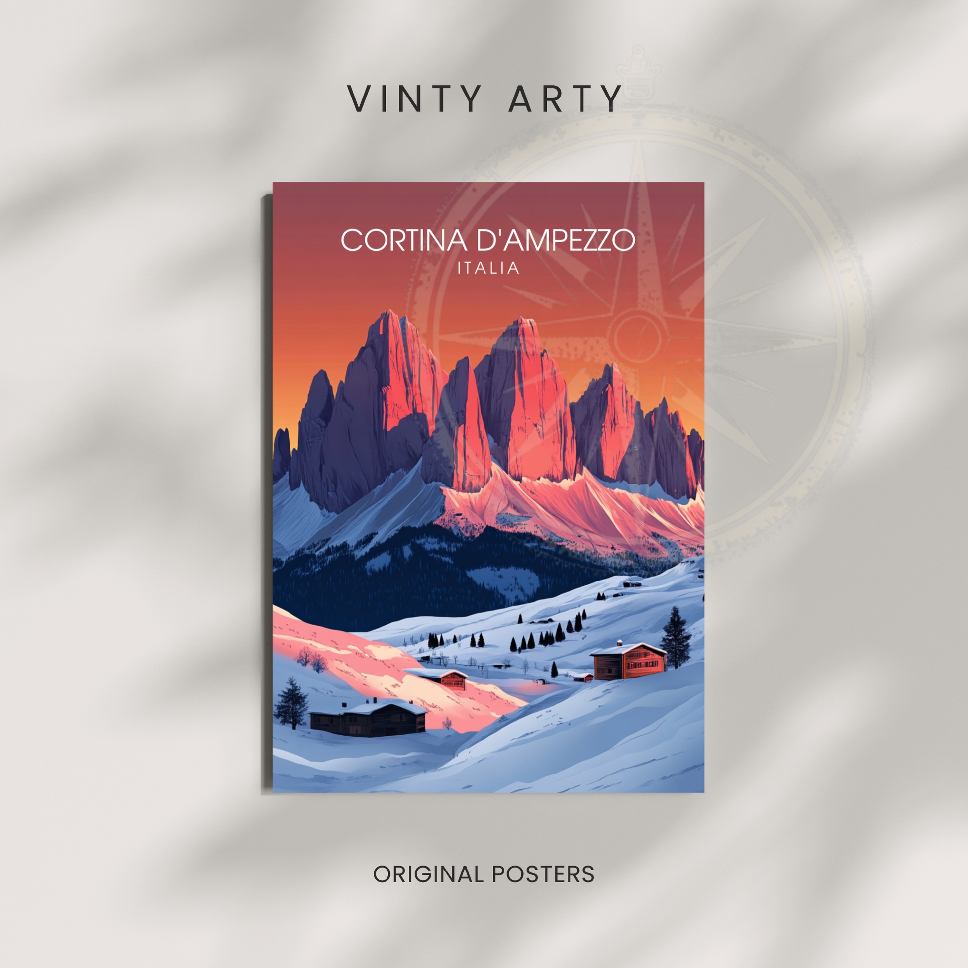 Affiche Cortina d'Ampezzo | Impression de voyage Italie | Affiche Italie
