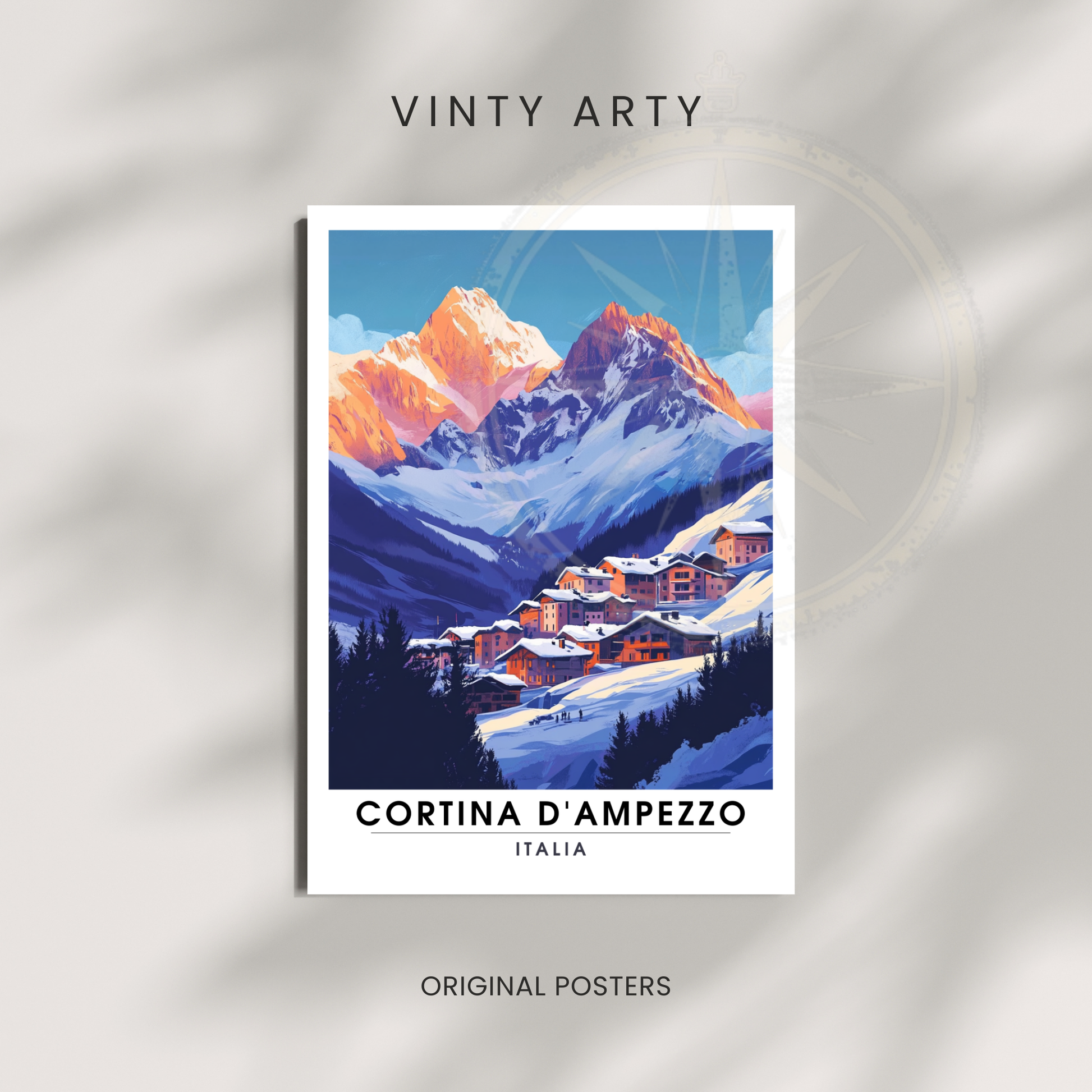 Affiche Cortina d'Ampezzo | Poster Italie | Affiche Italie