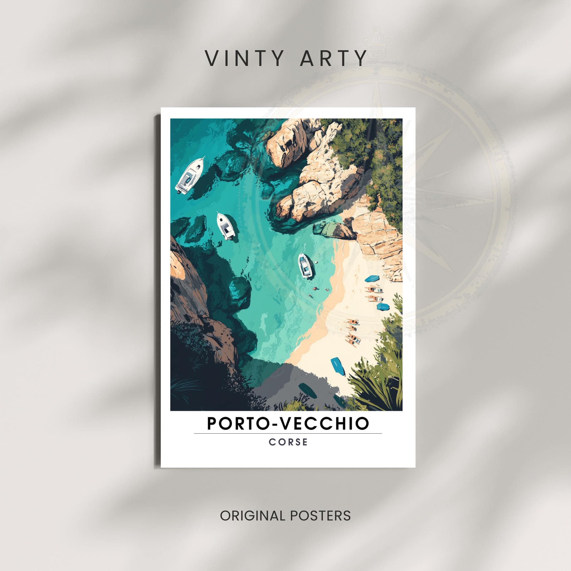 Affiche Porto Vecchio | Impression de voyage Corse | Affiche Corse