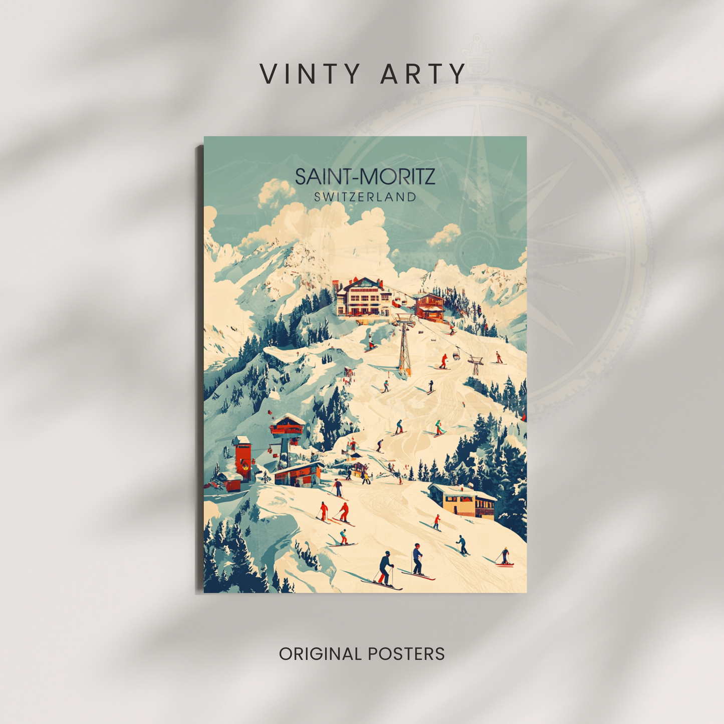 Affiche Saint-Moritz | Poster de voyage Suisse | Affiche Suisse