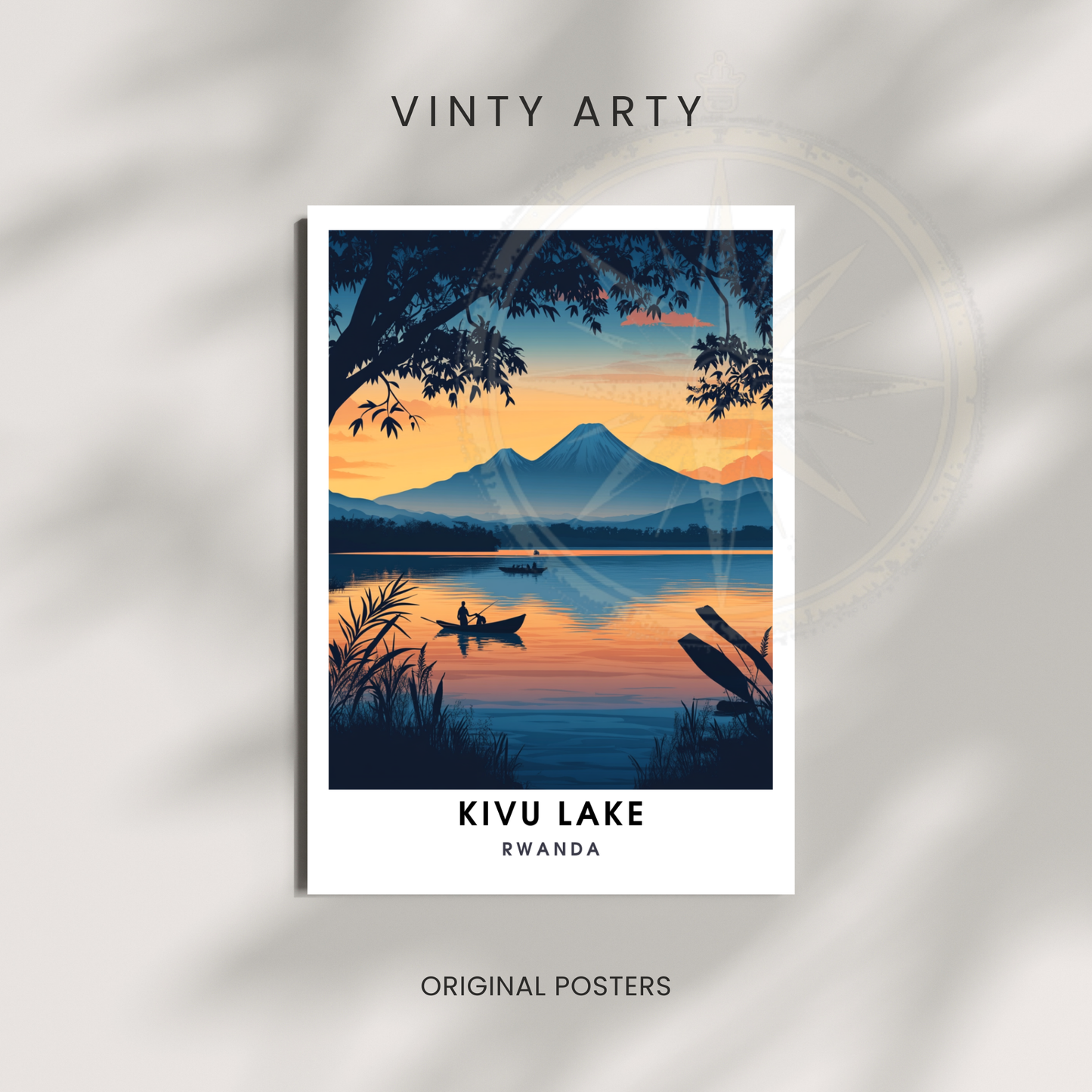 Affiche Kivu Lac | Poster Congo | Affiche Lac