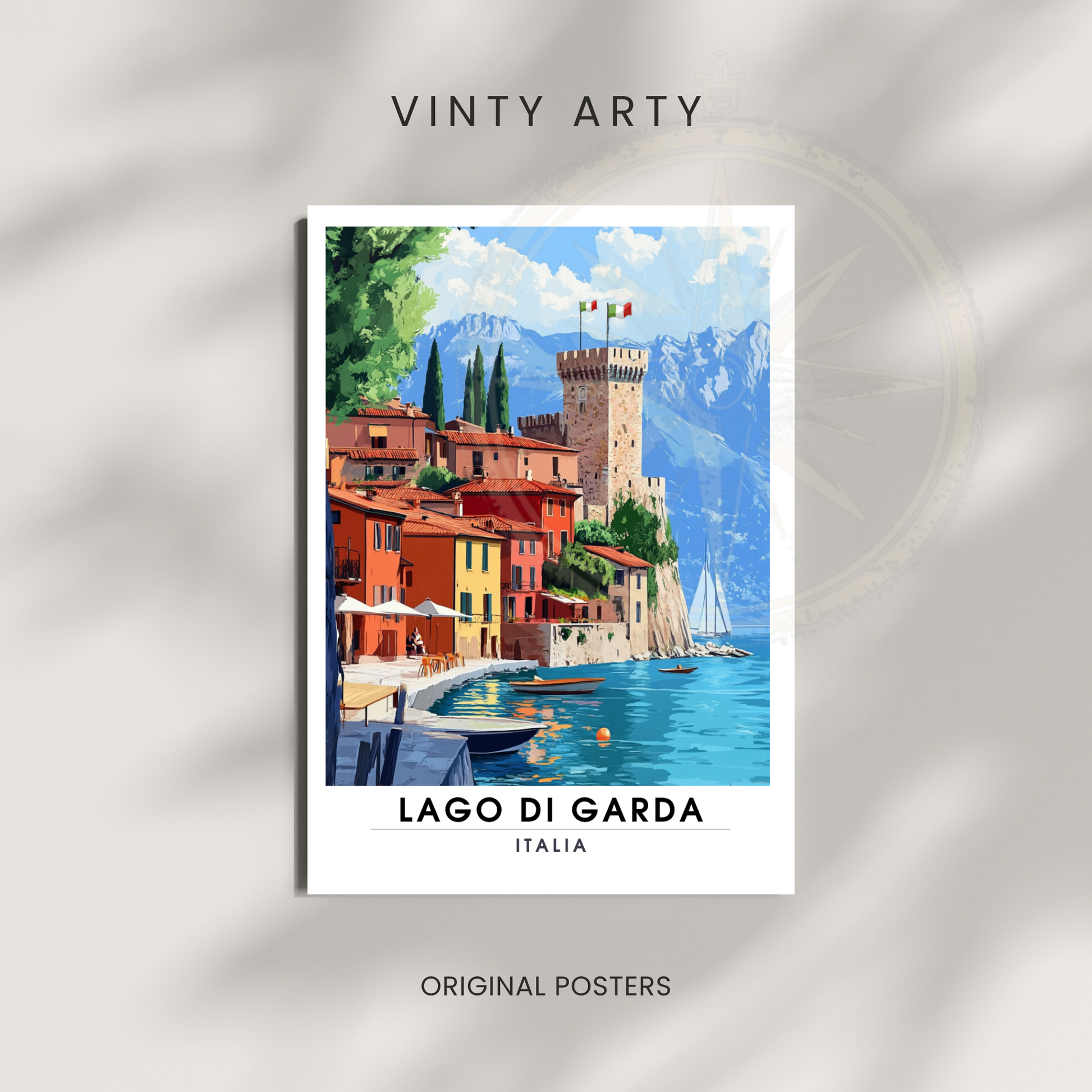 Affiche Lac de Garde | Impression de voyage Italie | Affiche Lac