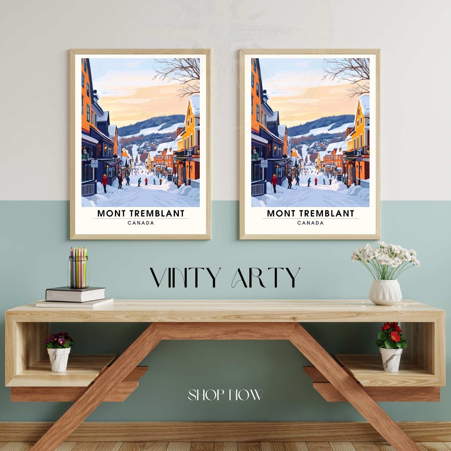 Affiche Mont-Tremblant, Canada | Impression Mont-Tremblant | Affiche Ski | Québec