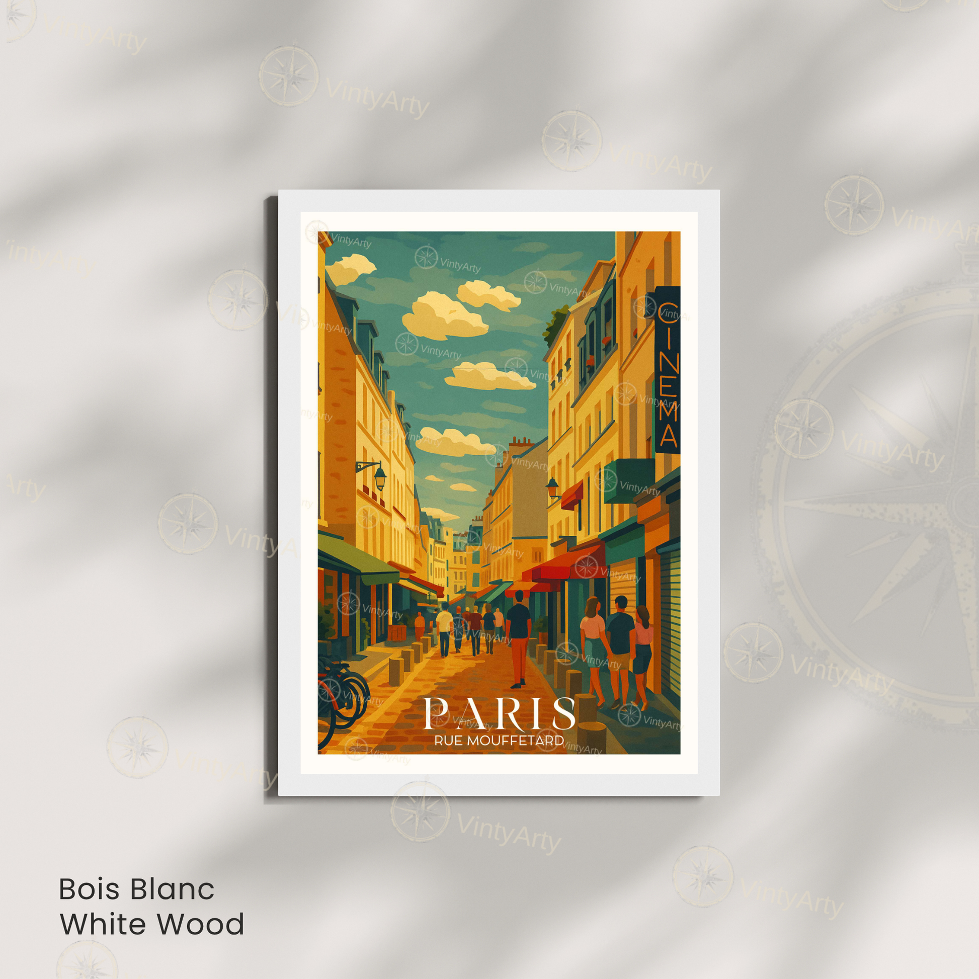 Affiche Paris | Poster Rue Mouffetard | Affiche France