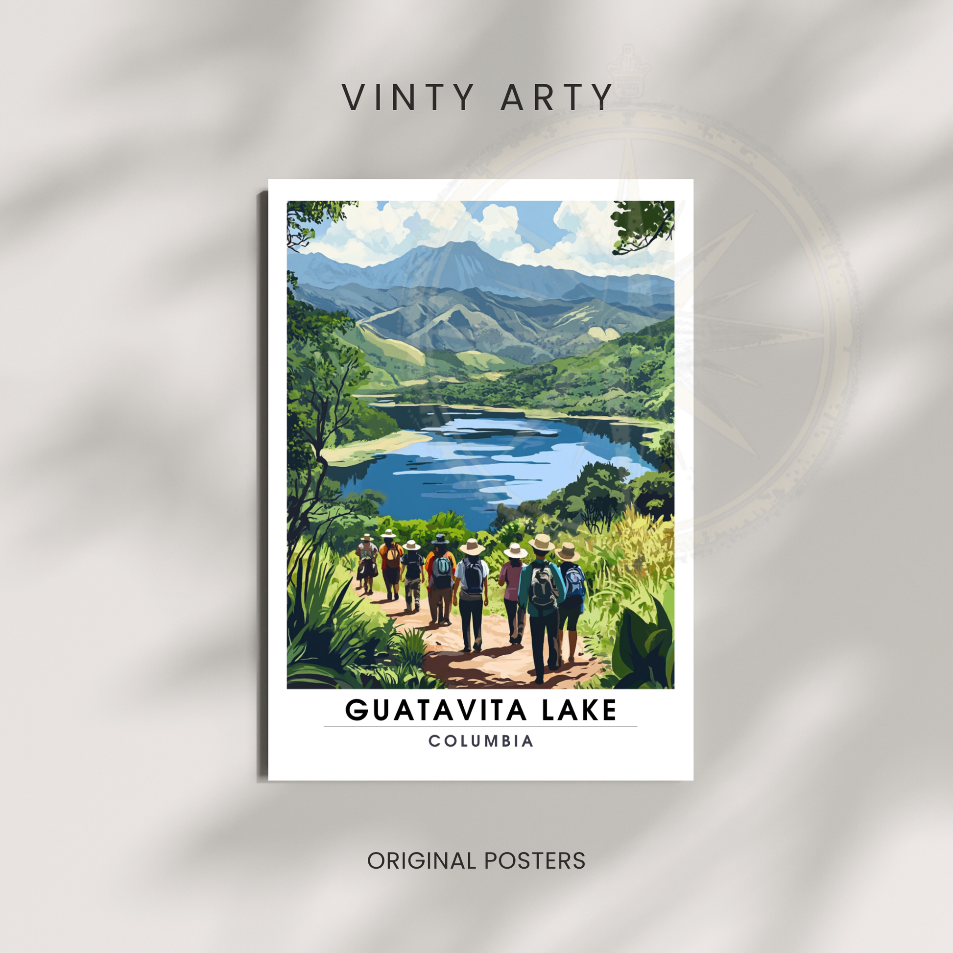 Affiche Lac Guatavita | Poster de voyage Columbia | Affiche Lac