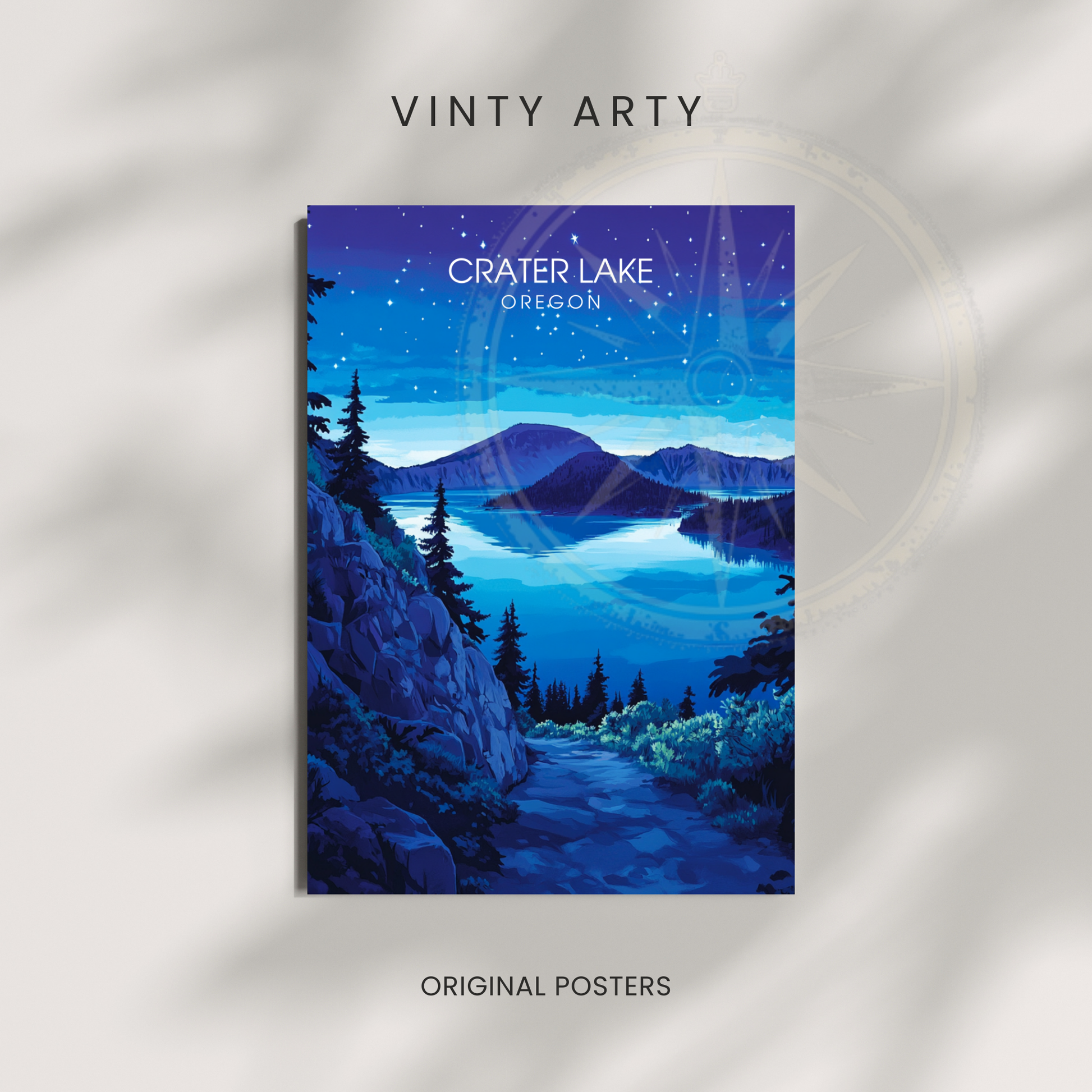 Affiche Lac Crater Oregon | Poster États-Unis | Affiche Lac