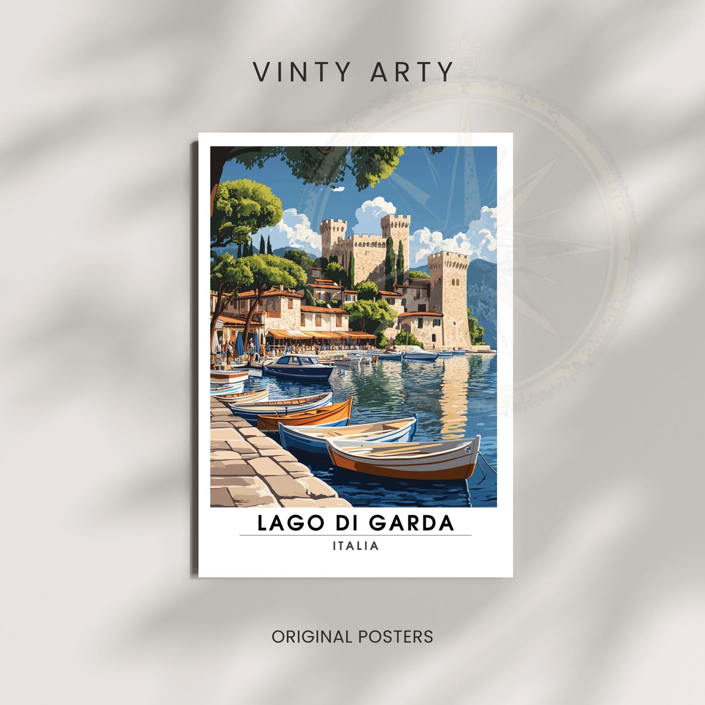 Affiche Lac de Garde | Poster de voyage Italie | Affiche Lac
