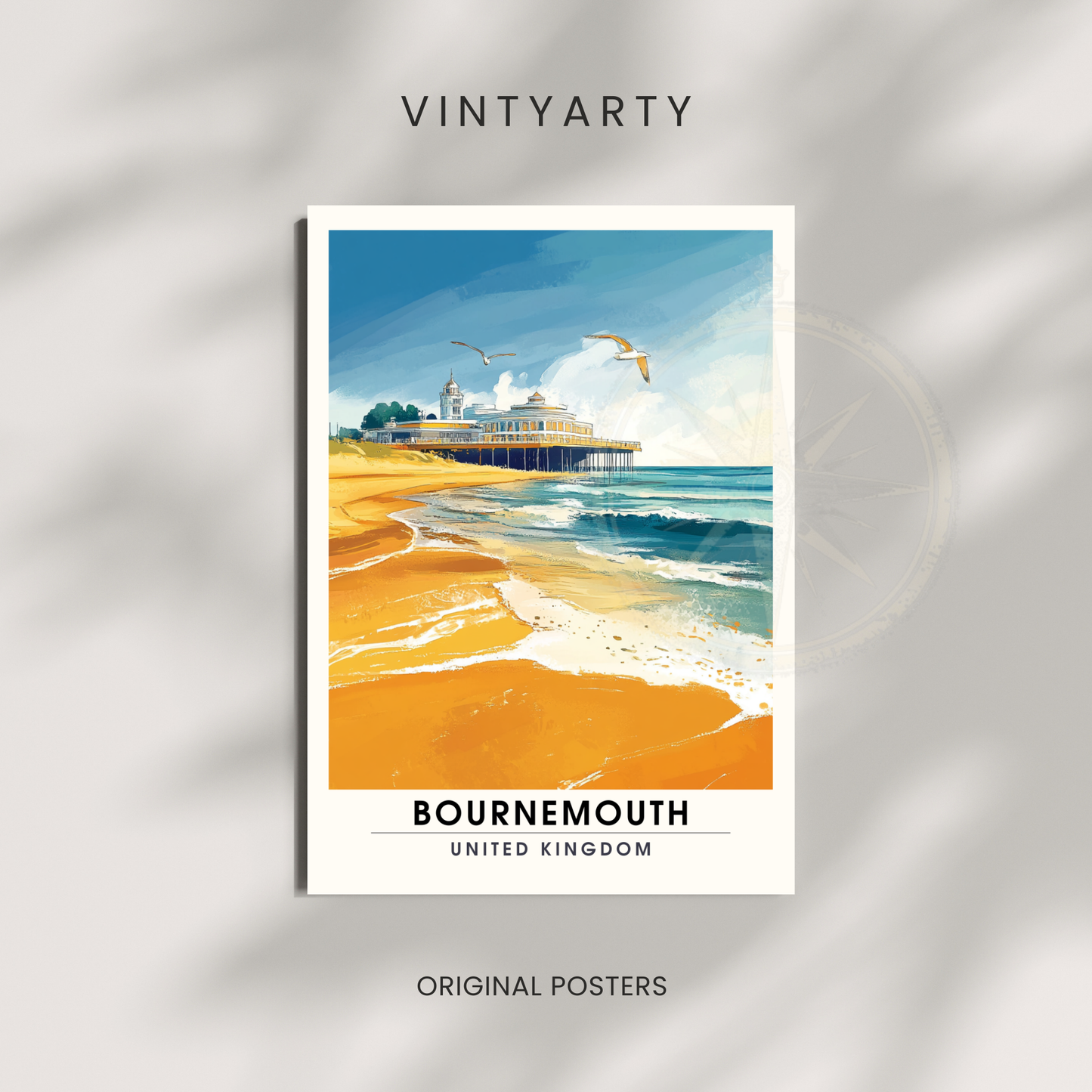 Bournemouth Poster | Bournemouth Print | United Kingdom