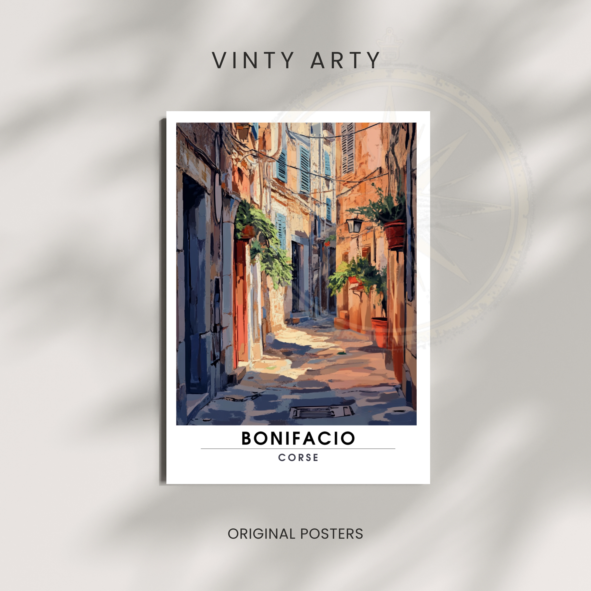 Affiche Bonifacio | Impression de voyage Corse | Affiche Corse