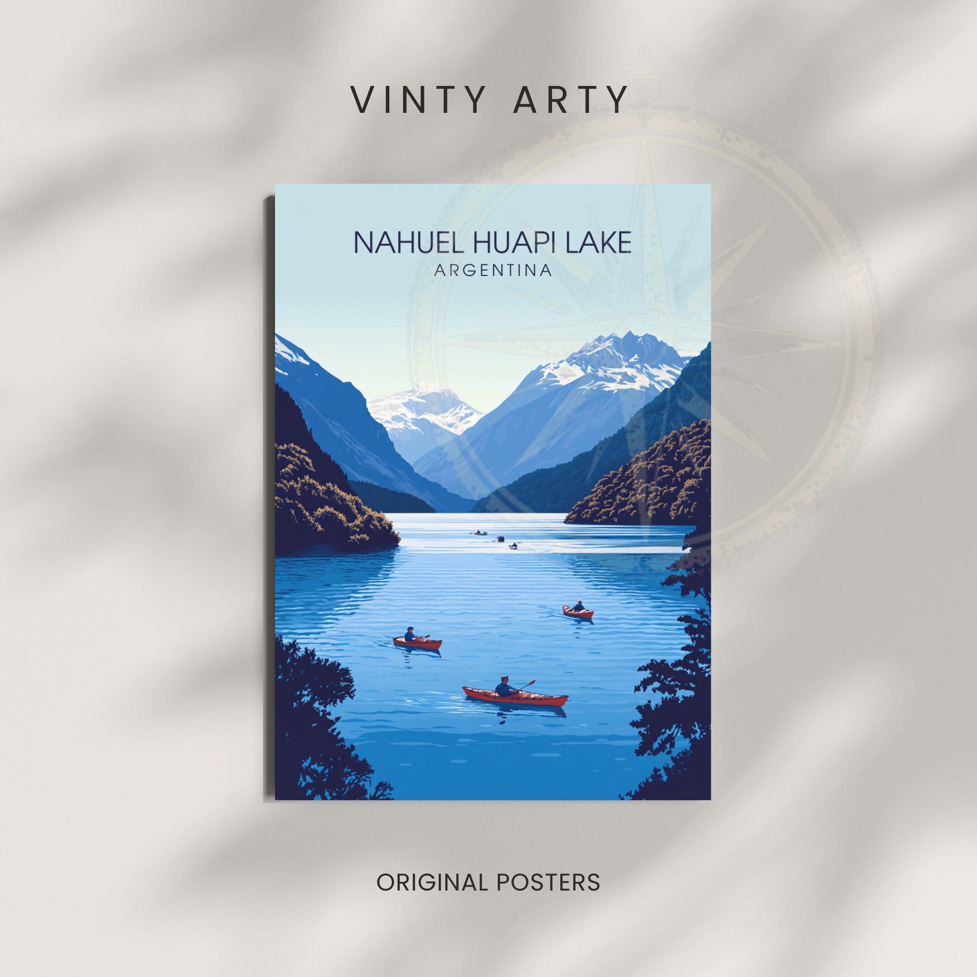 Affiche Lac Nahuel Huapi | Poster de voyage Argentine | Affiche Lac