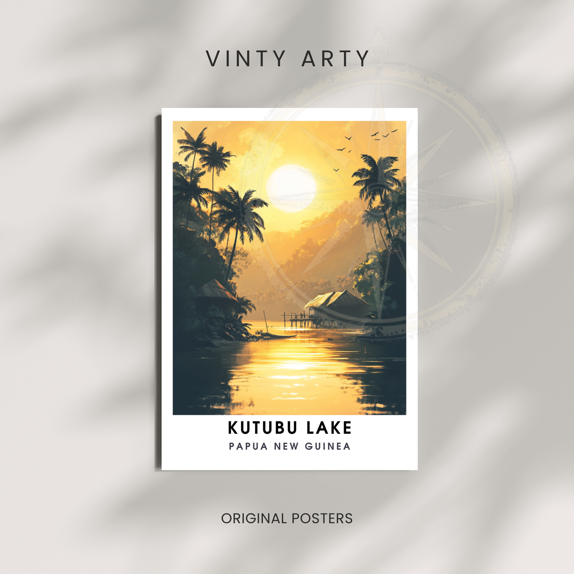 Affiche Lac Katubu | Poster de voyage Papouasie-Nouvelle-Guinée | Affiche Lac