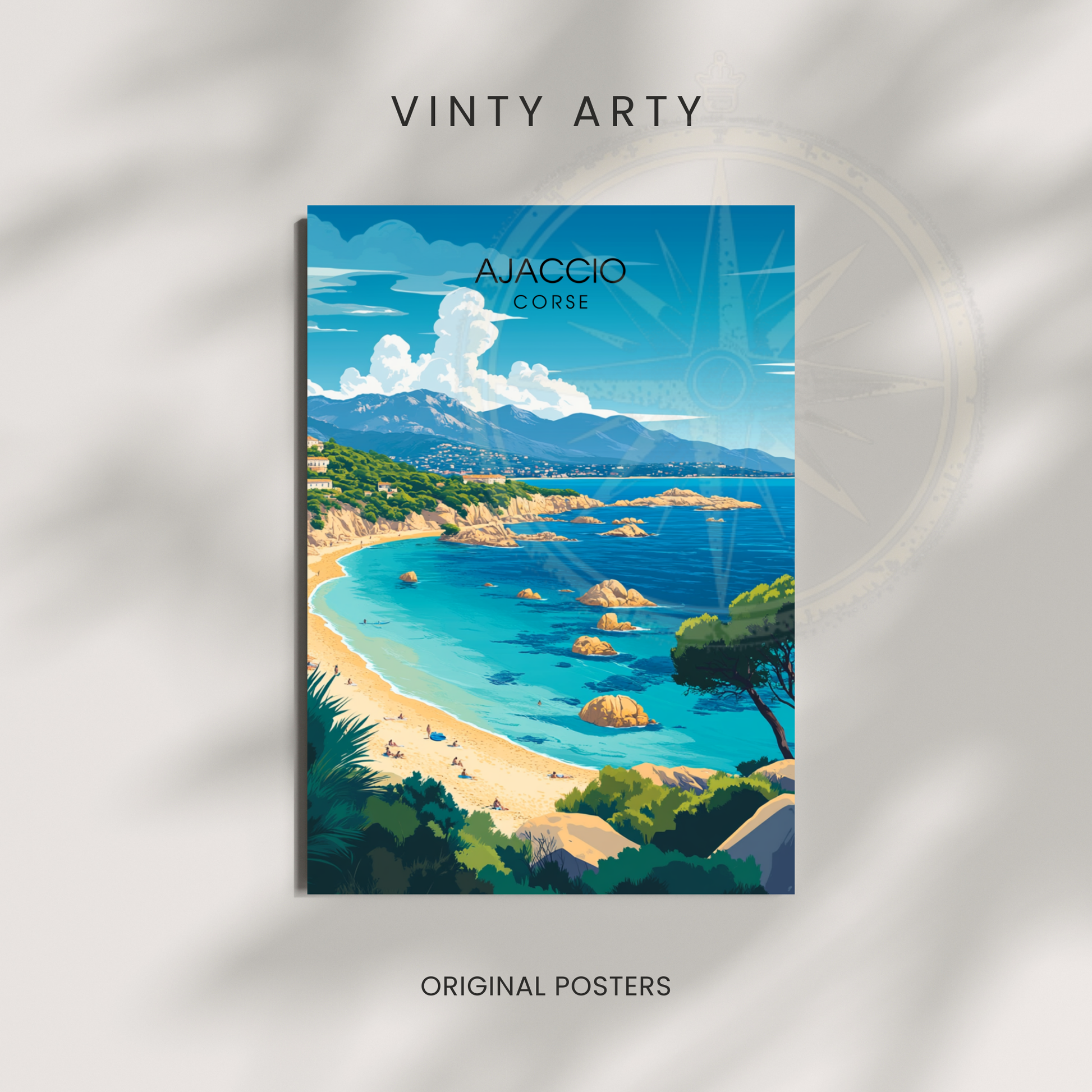 Affiche Ajaccio | Impression de voyage Corse | Affiche Corse