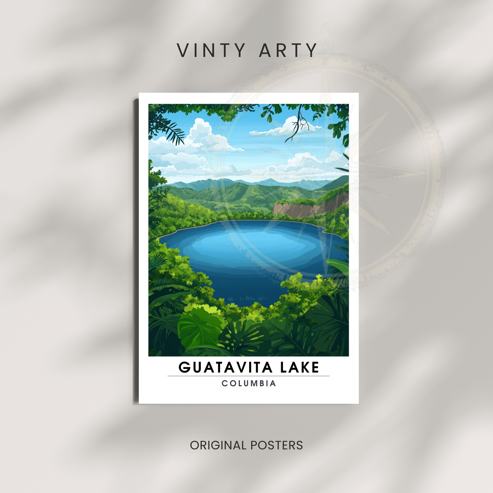 Affiche Lac Guatavita | Poster Columbia | Affiche Lac