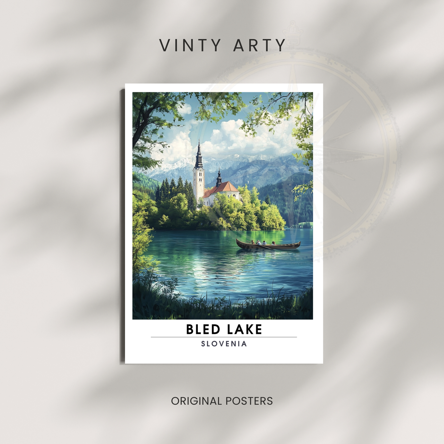 Affiche Lac de Bled | Poster de voyage Slovénie | Affiche Lac