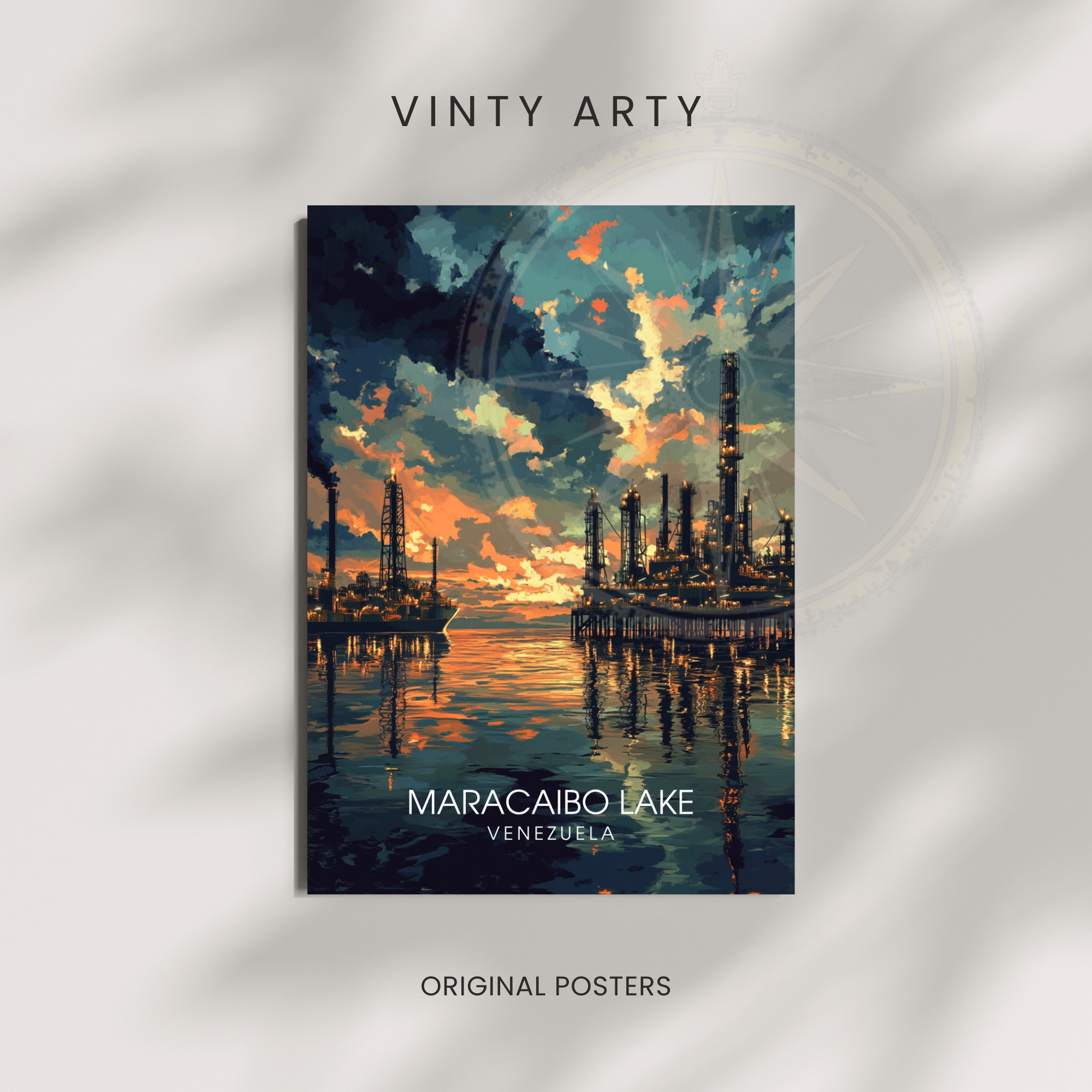 Affiche Lac Maracaibo | Impression Venezuela | Affiche Lac