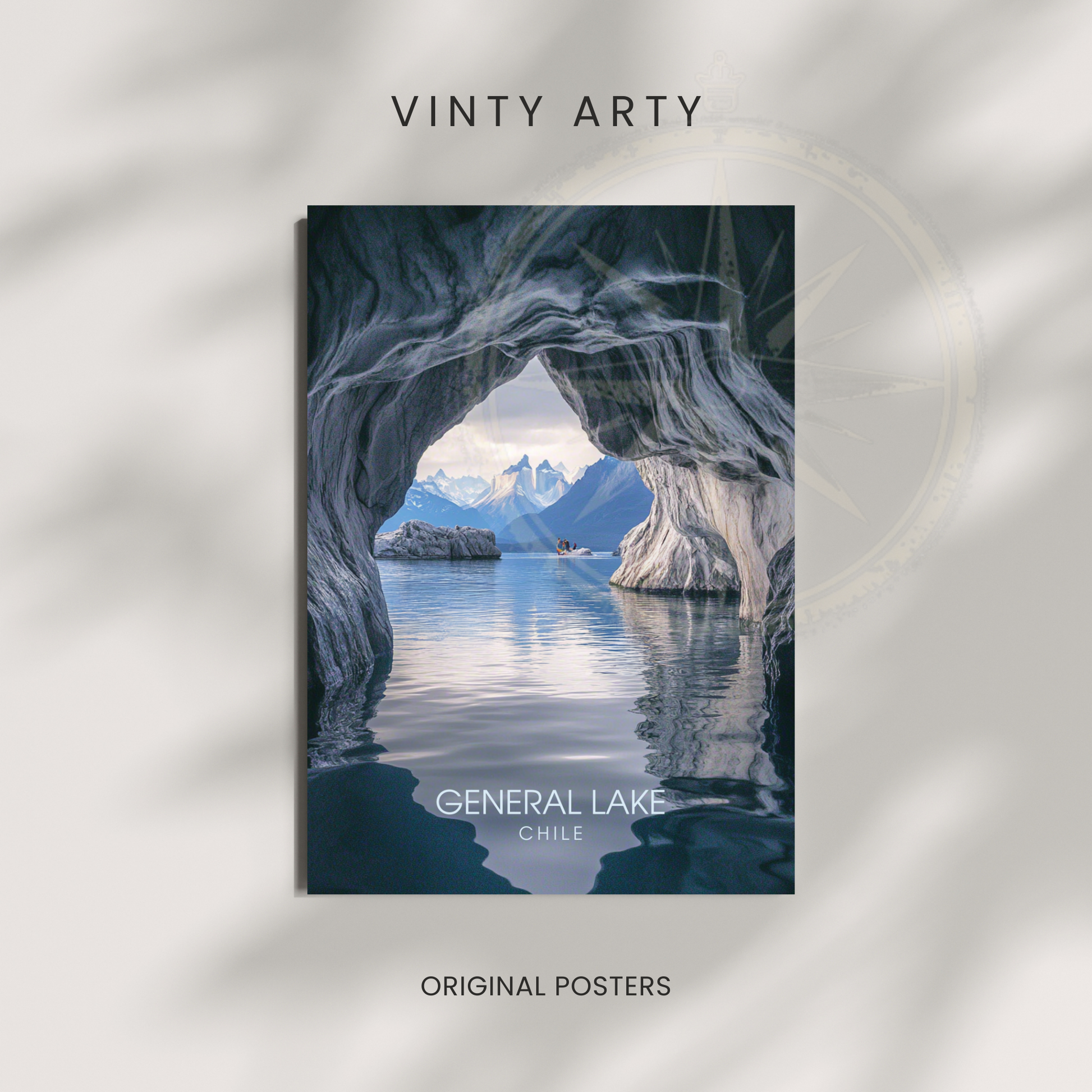 Affiche Lac Général | Impression de voyage Chili | Affiche Lac