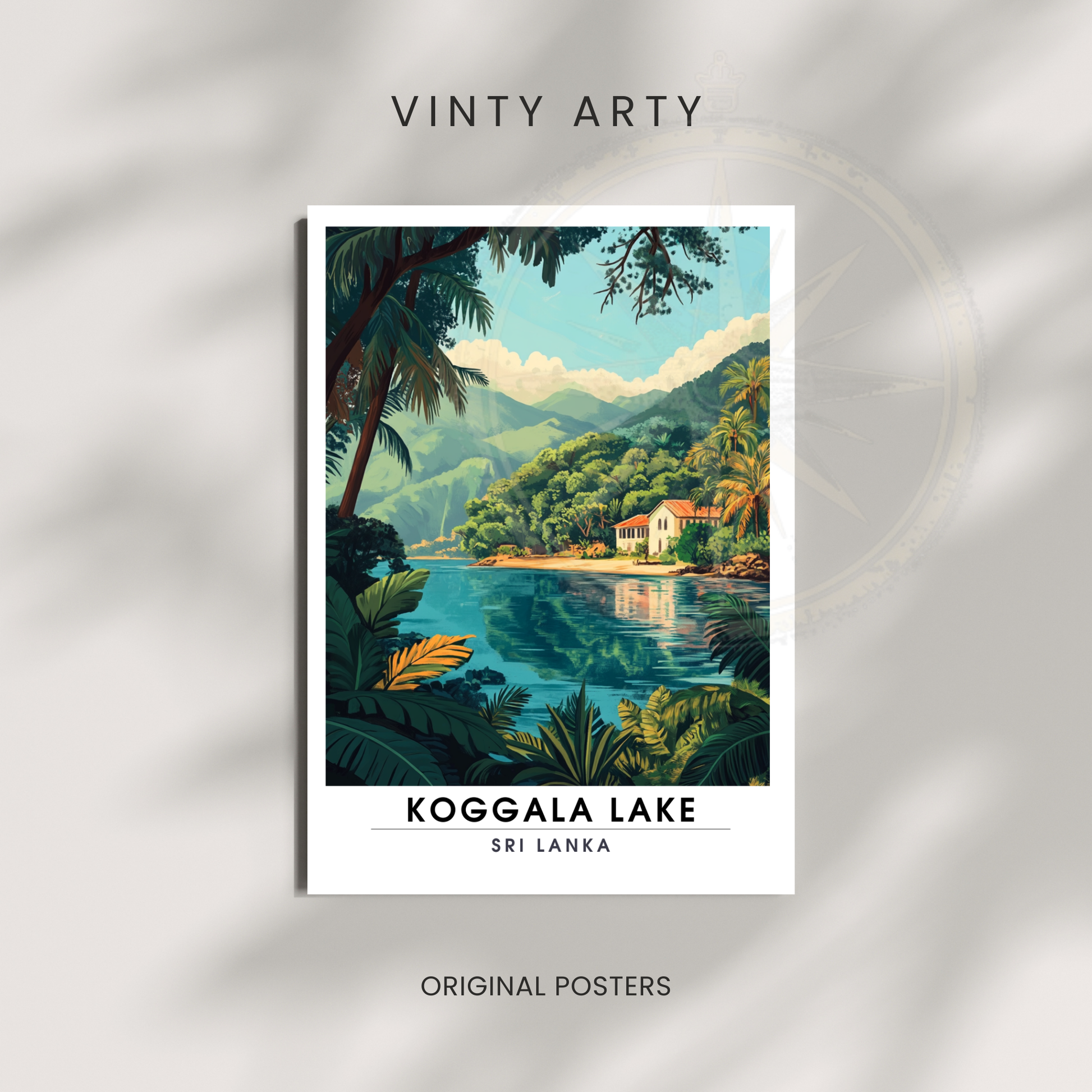 Affiche Lac Koggala | Poster de voyage Sri Lanka | Affiche Lac